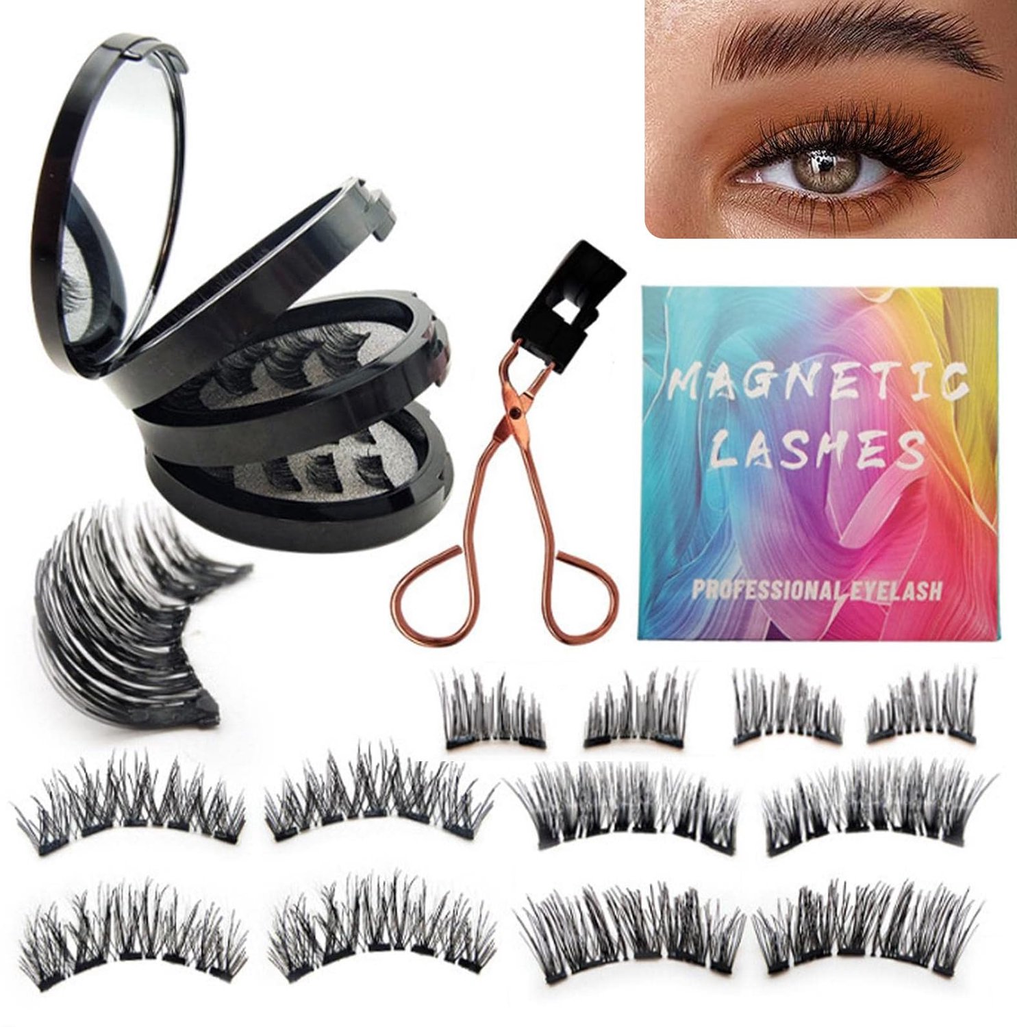 Set van 16 Magnetische Wimpers voor een Natuurlijk Look