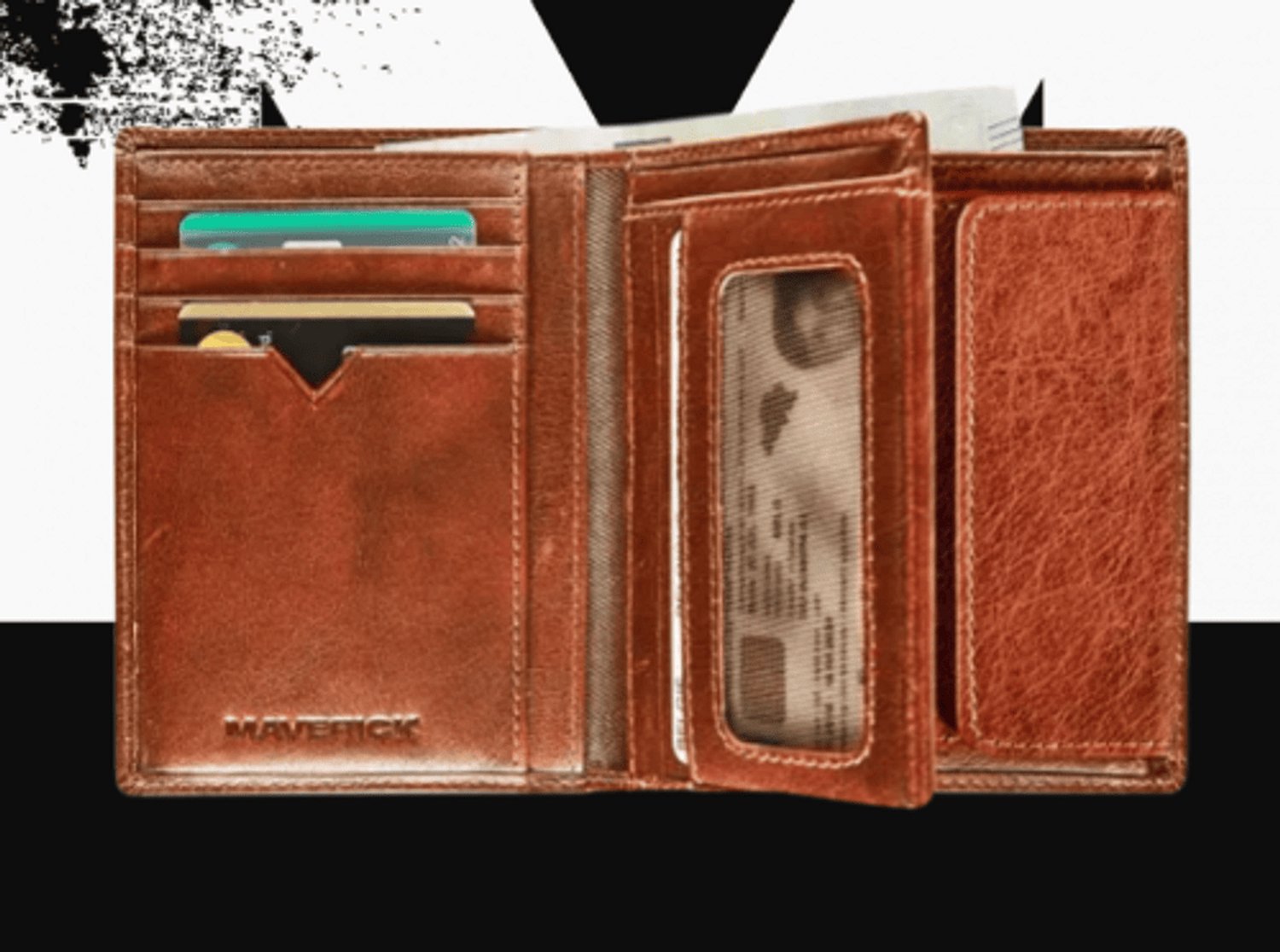 Maverick Heren Portefeuille | Cognac | Maat: One Size
