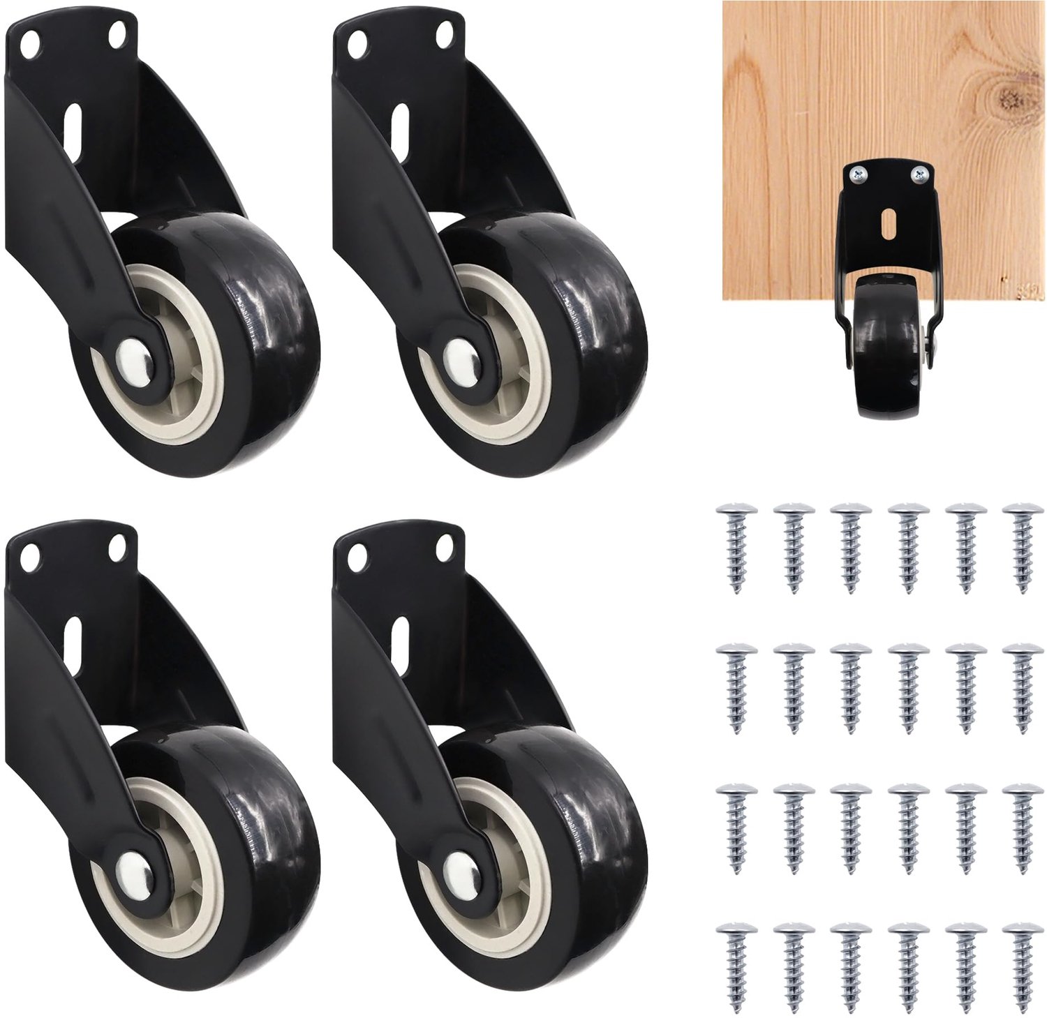 Set van 4 Anti-Doorzakwielen voor Hordeuren