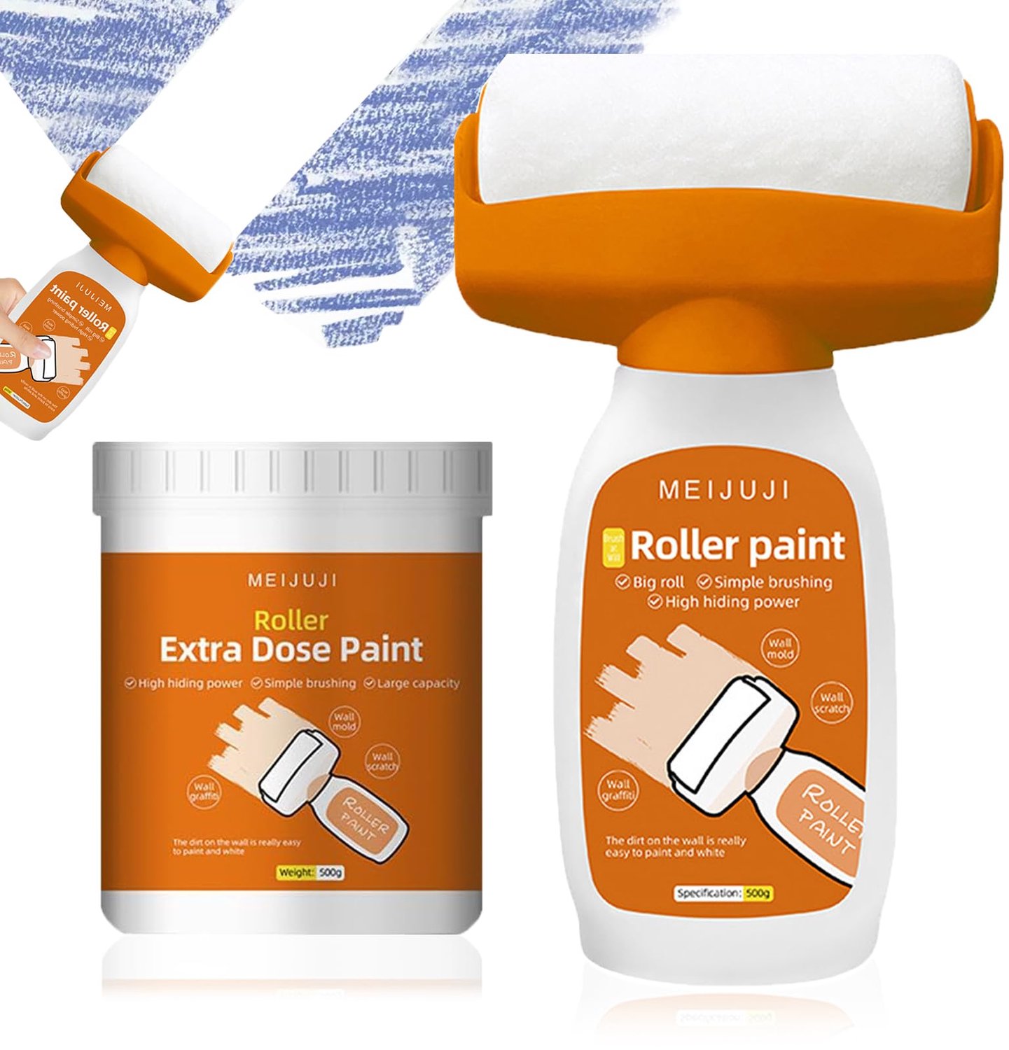 Witte Muurverf en Roller Set voor Muurherstel