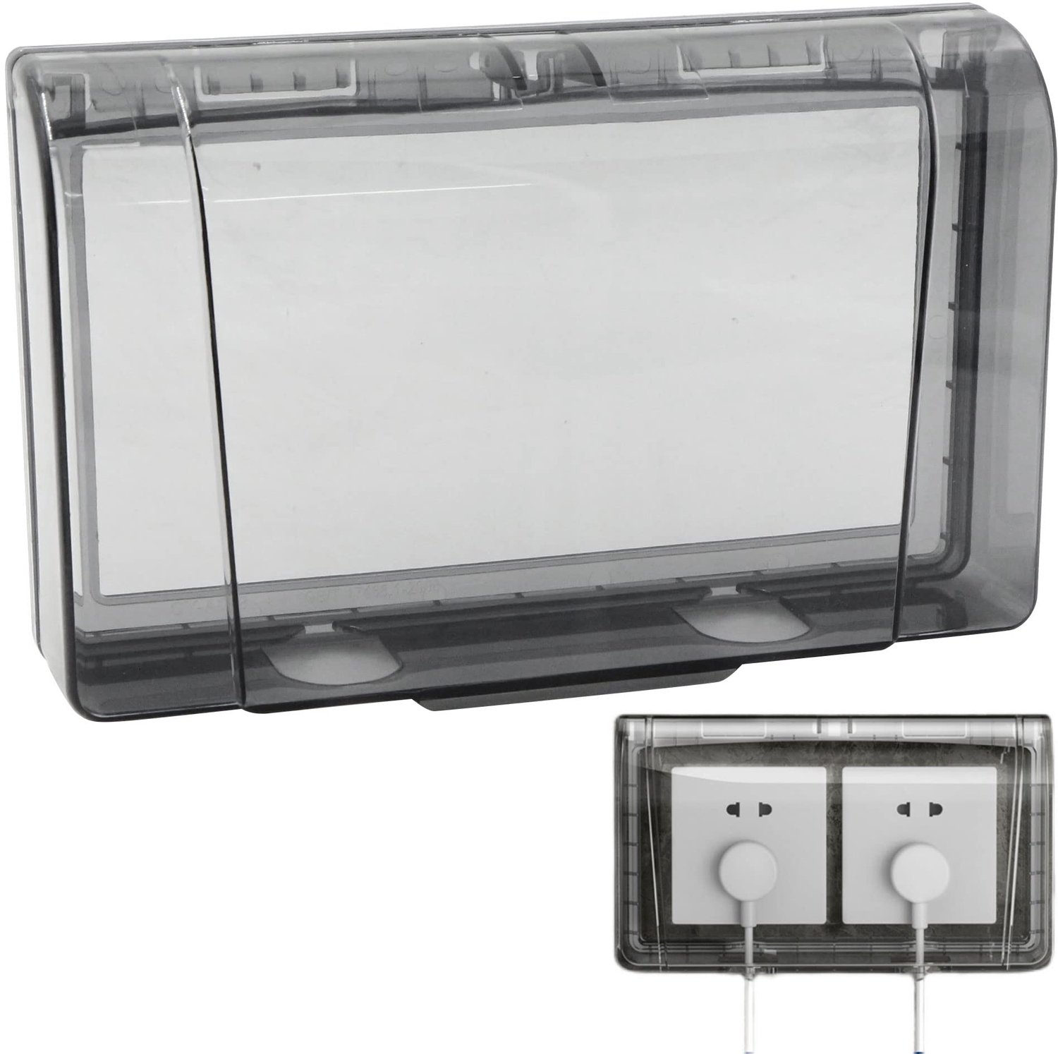 Waterdichte Wandcontactdoos Schakelcover, Transparant, 2-Wege