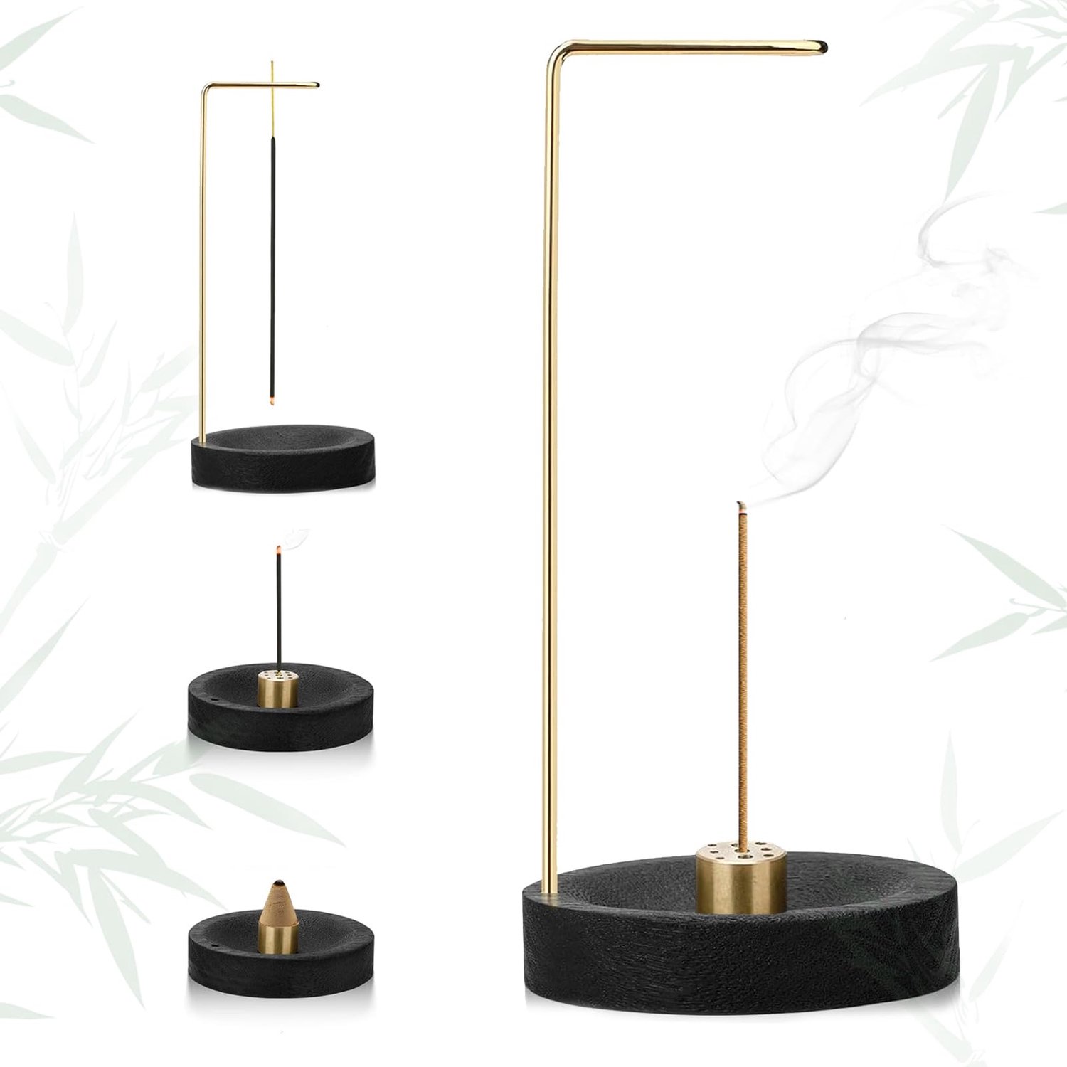 2-in-1 Houten Wierook Houder met Asopvang