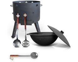Utschak Fire Oven met Gietijzeren Pan - Outdoor Kookset - 22L