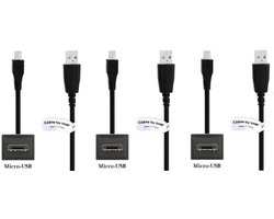 3 stuks OneOne 1,8m Micro USB kabel. Stevige laadkabel. Oplaadkabel snoer past op past op Garmin navigatie NuLink 1695 Live, NuLink, Nuvi Cam LMT-D, Nuvi CamLMT-HD, Speak, Speak Plus, GPSMAP 66s, 66st, Foretrex 601, 701