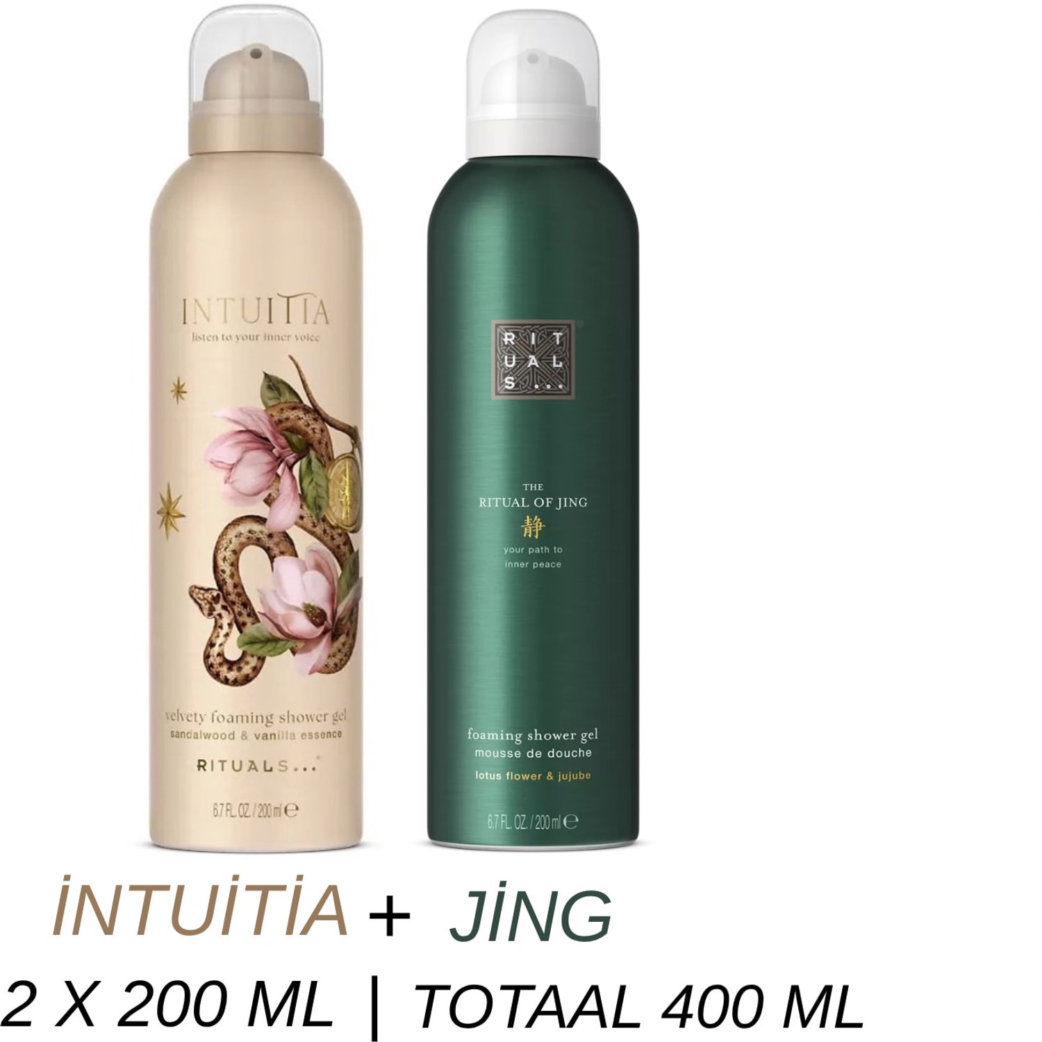 Rituals - Shower Gel Duo Set - Intuitia Shower Gel 200 ml + Jing Shower Gel 200 ml - 2 x 200 ml = 400 ml - Douchegel - Doucheschuim