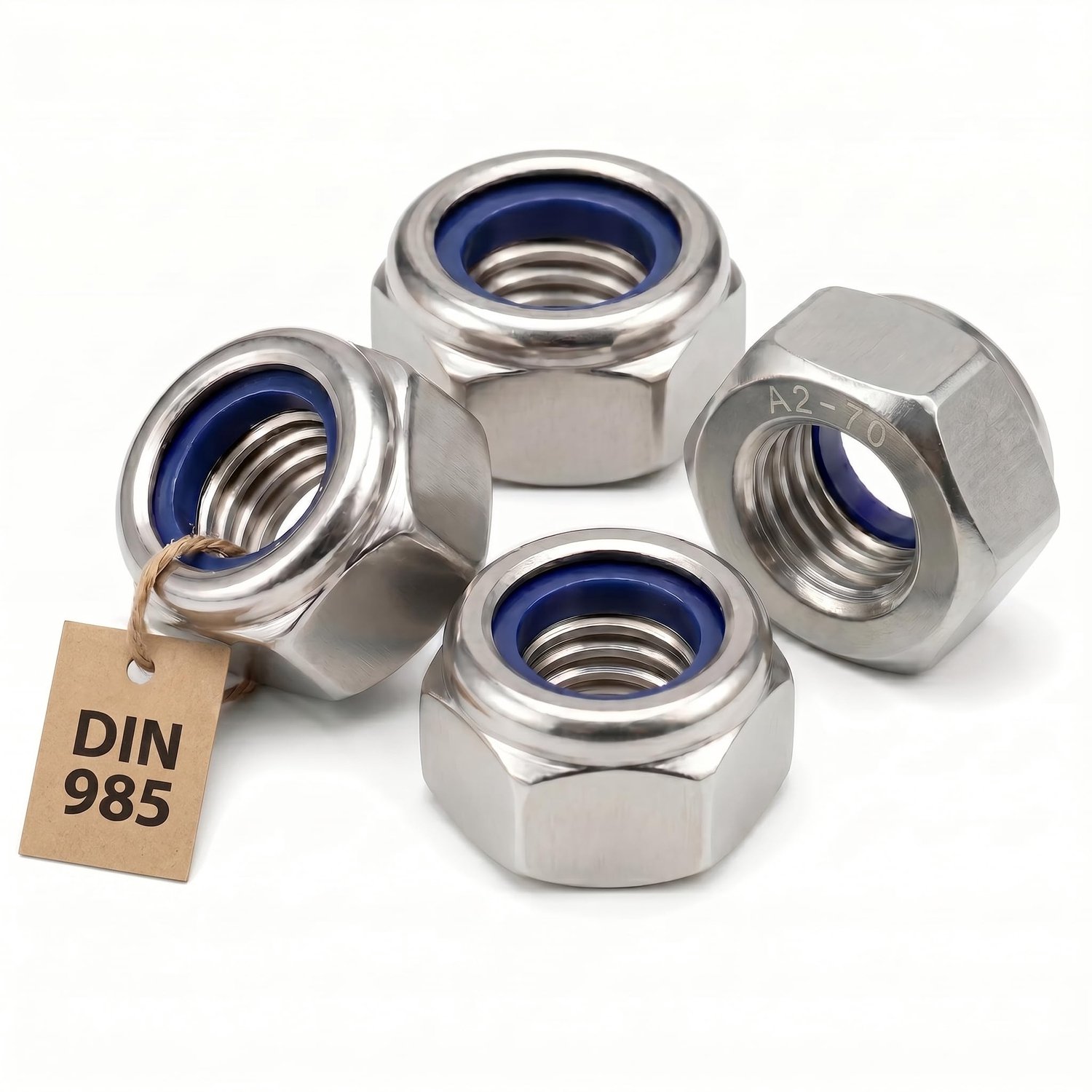 Set van 20 Nylon M6 Moeren van Roestvrij Staal