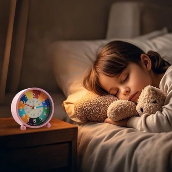 Analoge Kinderwekker - Roze met Nachtlampje — afbeelding 4