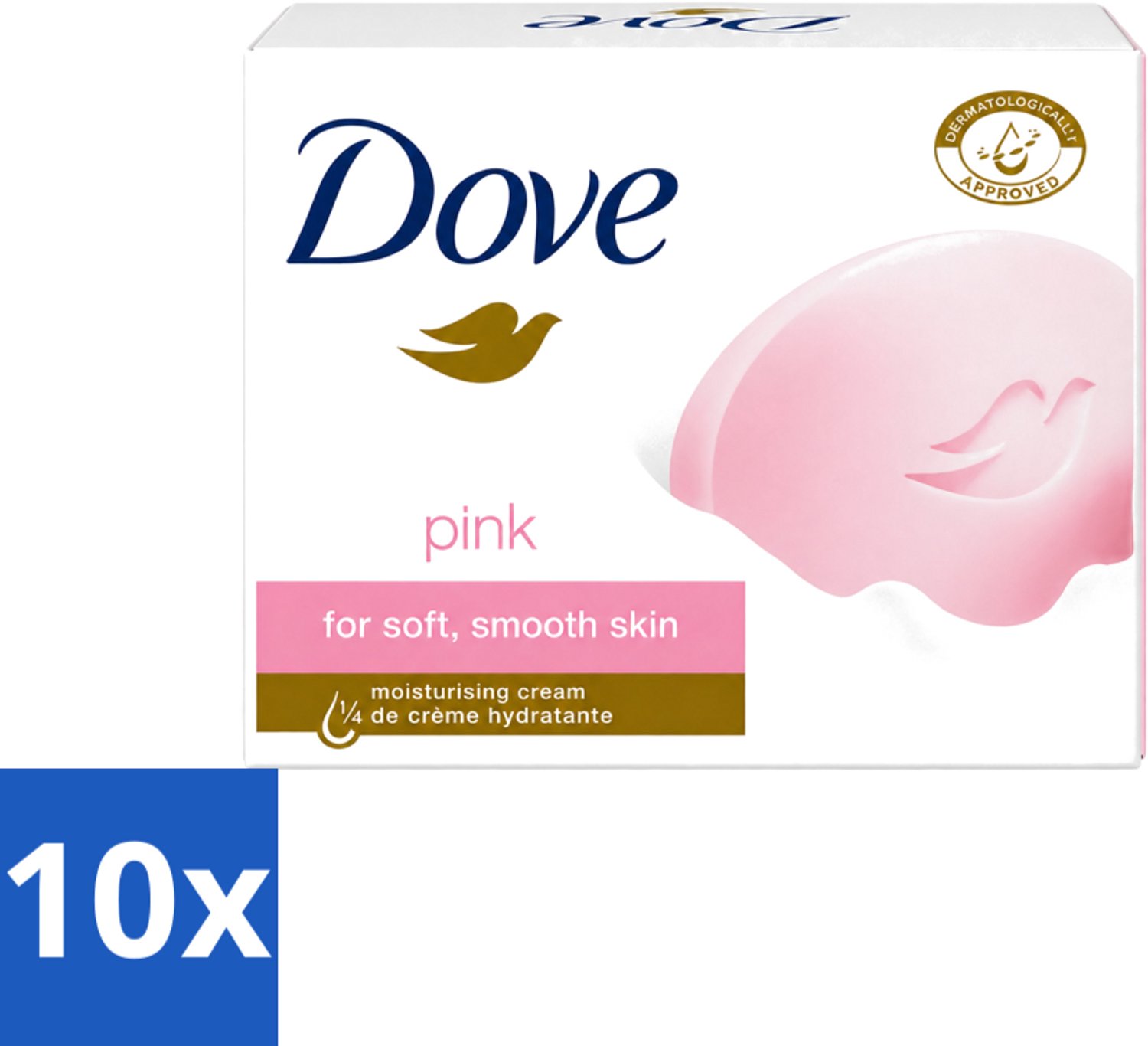 10 x Dove - Zeep - Pink - Hydraterend - 90 g - Voordeelverpakking - 10 stuks