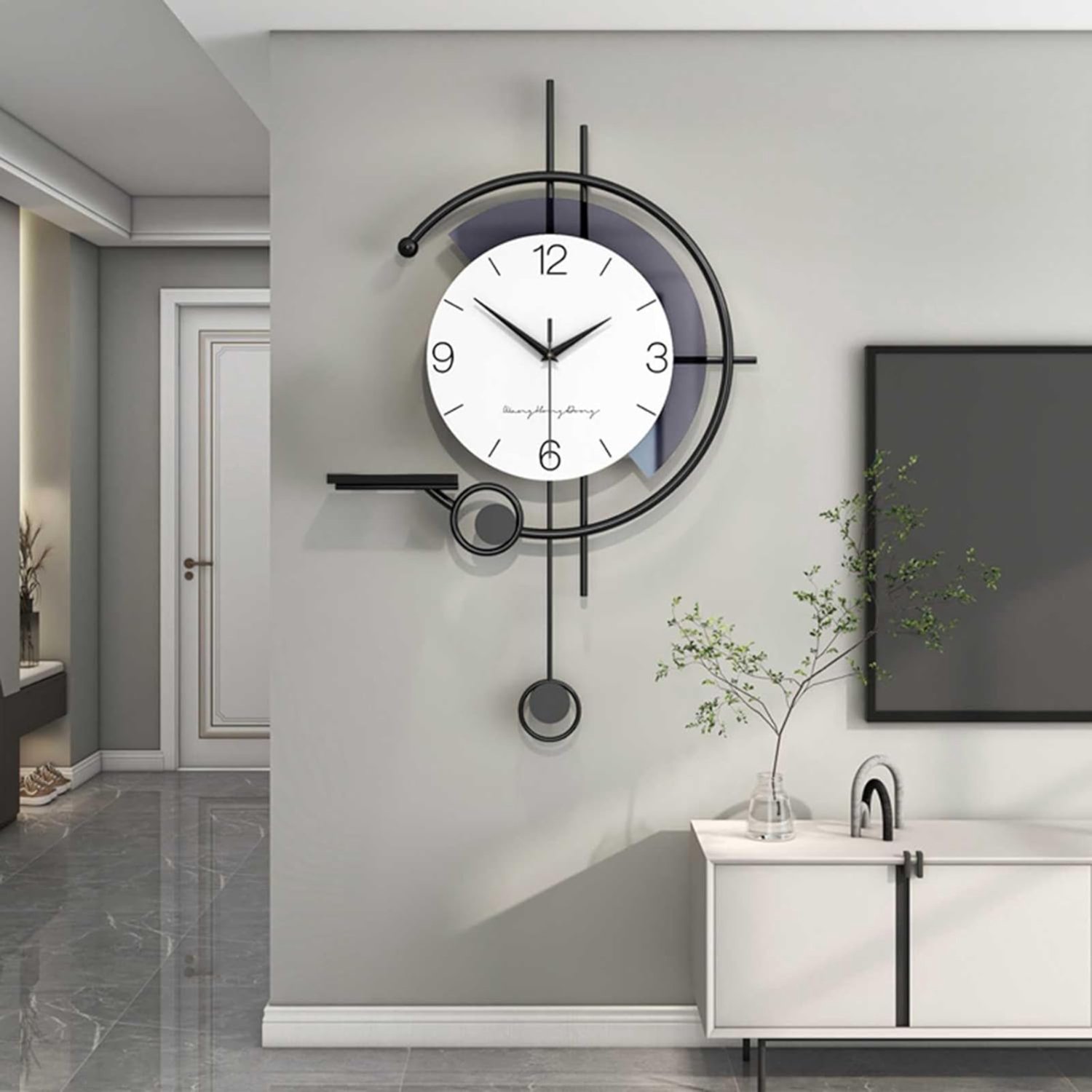 Klok - Wandklok Modern - Klokken - Industrieel - Wit met Zwart