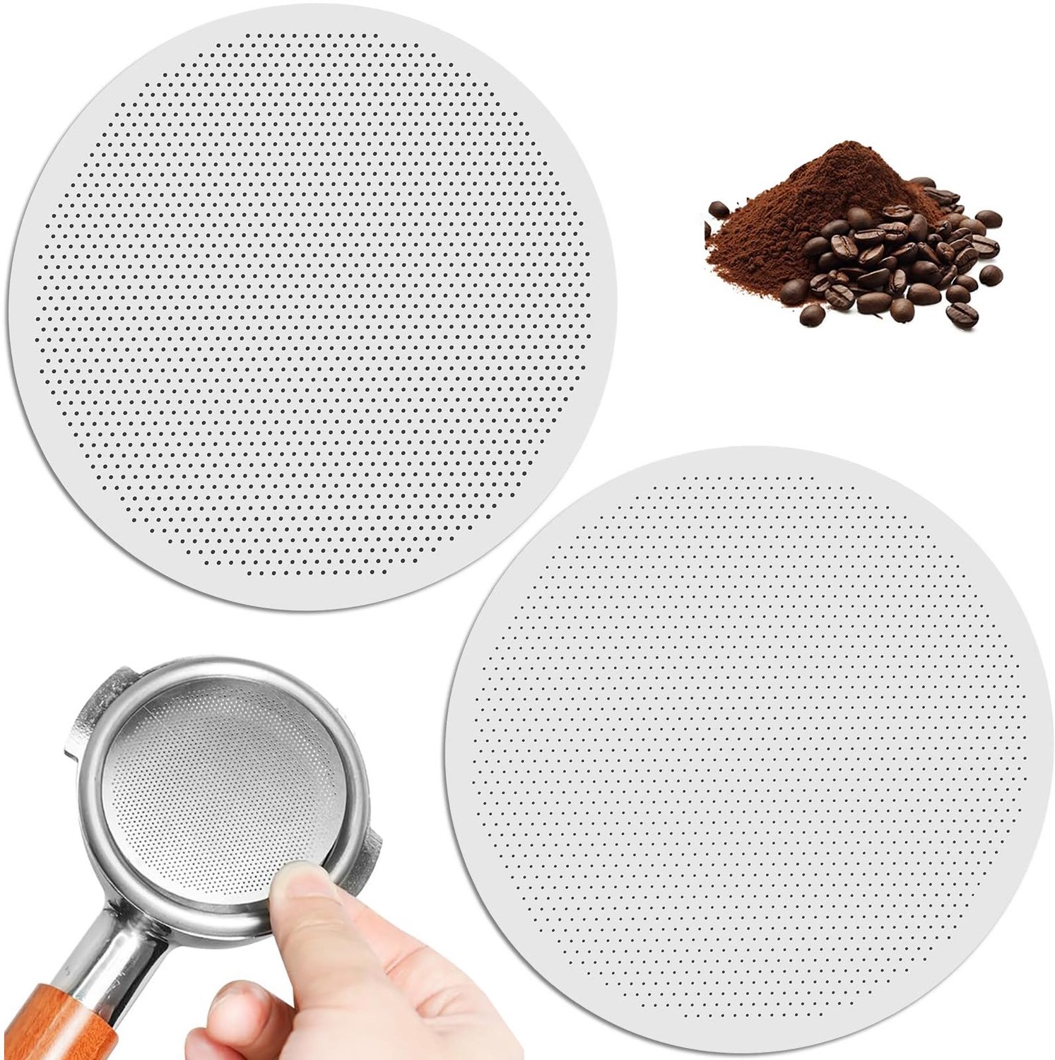2 Stuks Roestvrijstalen Koffiefilters 61 mm - Herbruikbaar en Duurzaam