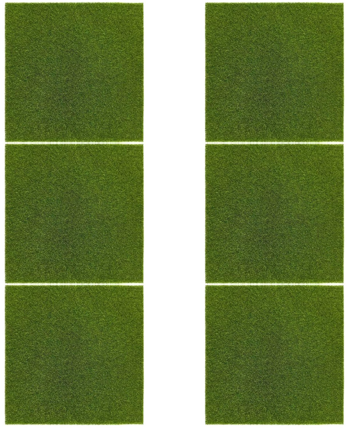Set van 6 Groene Kunstgras Tapijten voor Decoratie