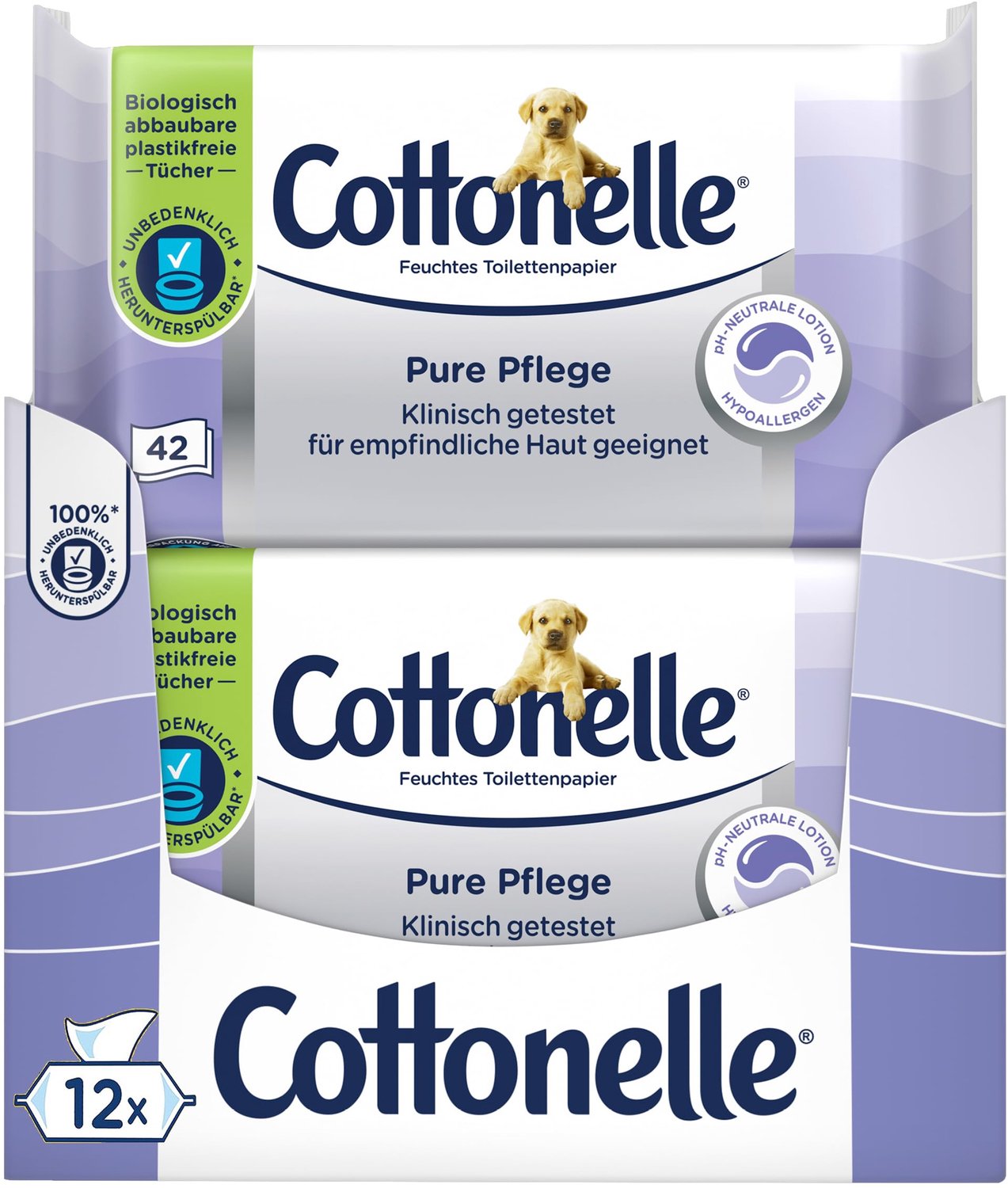 Vochtig Toiletpapier - Ultra-sensitief, 99% Water, 12 x 42 Doekjes