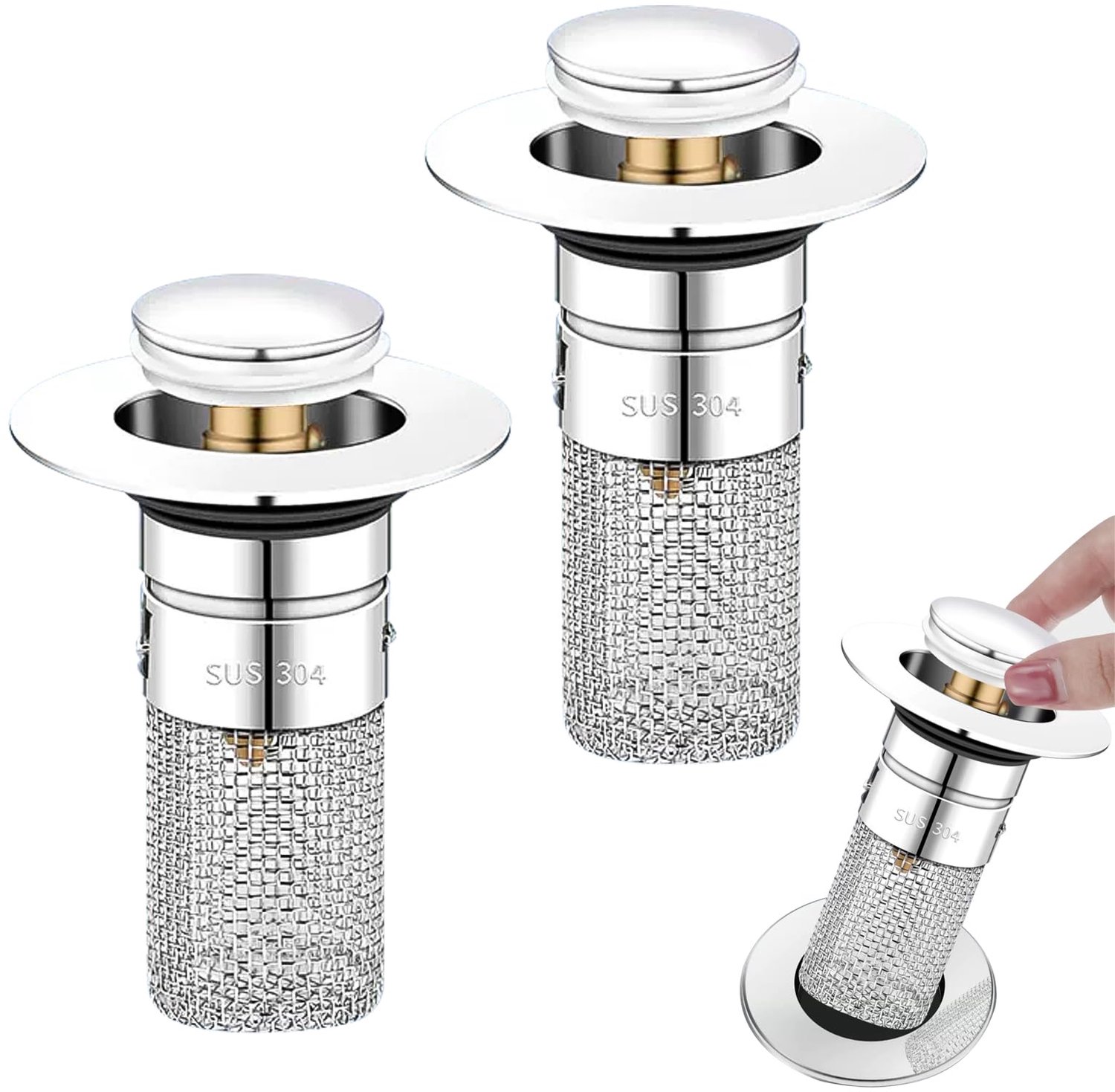 2 Stuks Universele Pop-Up Afvoerstop