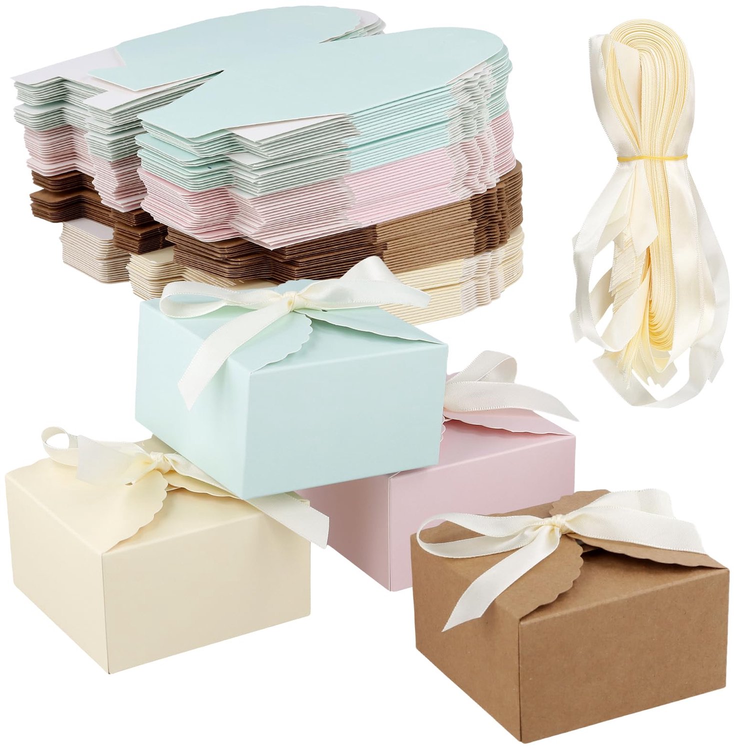 Set van 80 Pastel Geschenkdozen met Deksel