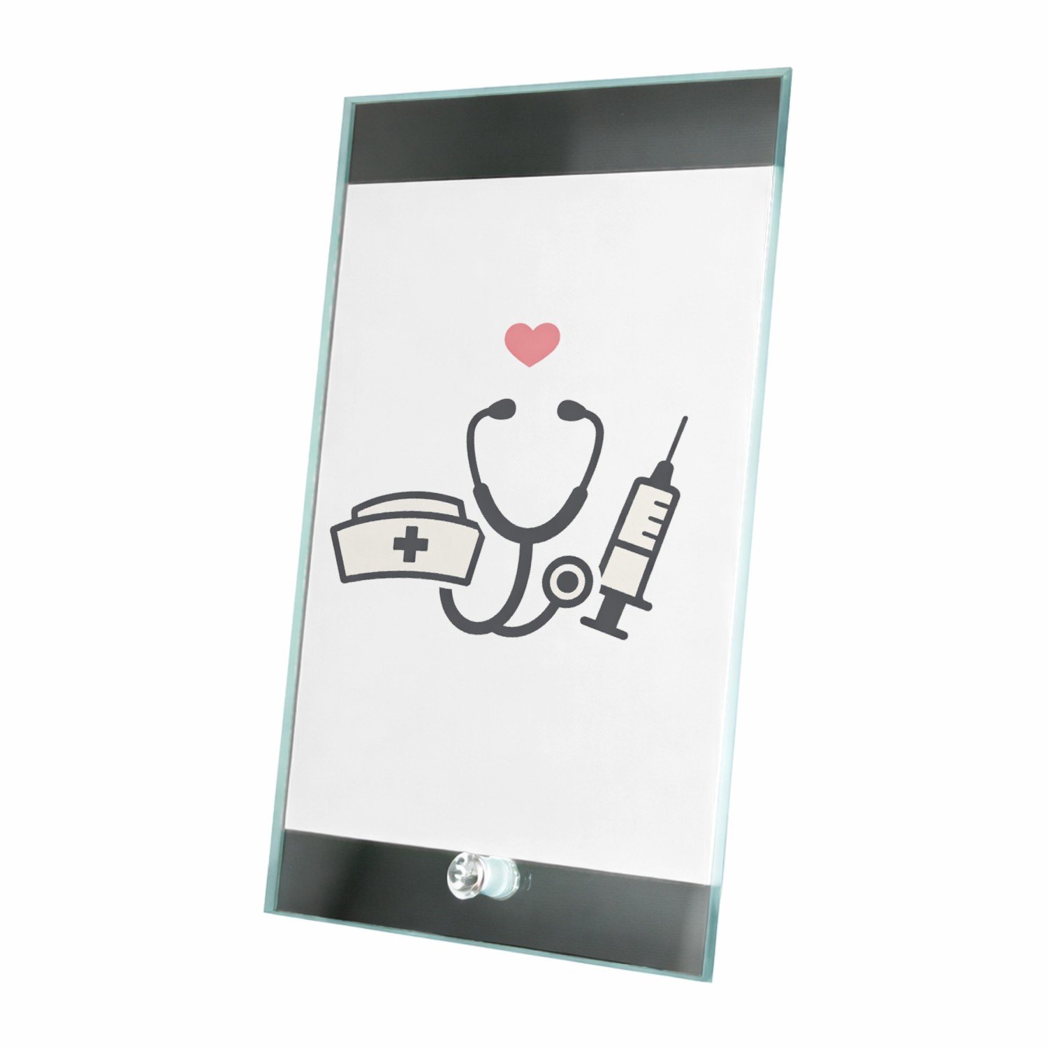 Mr Cadeautjes Glasframe 15 x 23 - design Minimalistische waarderingsprint voor een andere zorg- of on | cadeau Wit
