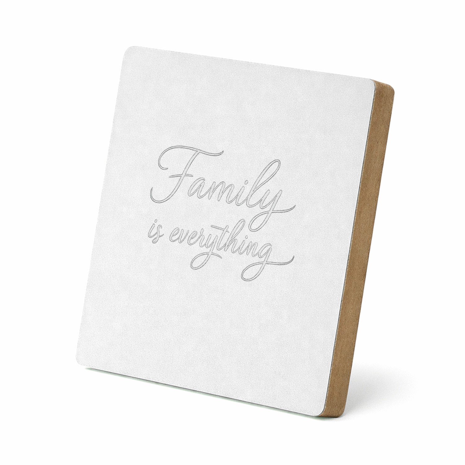 Mr Cadeautjes MDF staande fotolijst 15,2 x 15,2 - design Persoonlijke liefdevolle titel in een rustige, minimalistisc | cadeau Wit