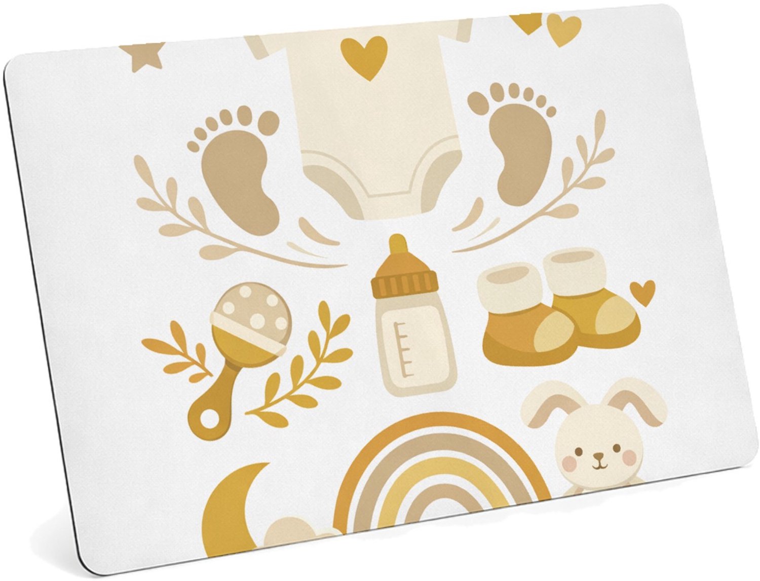 Mr Cadeautjes MDF magnetische fotolijst 28 x 19 - design Een zachte aankondigingsprint voor een nieuwe familiefase me | cadeau Wit