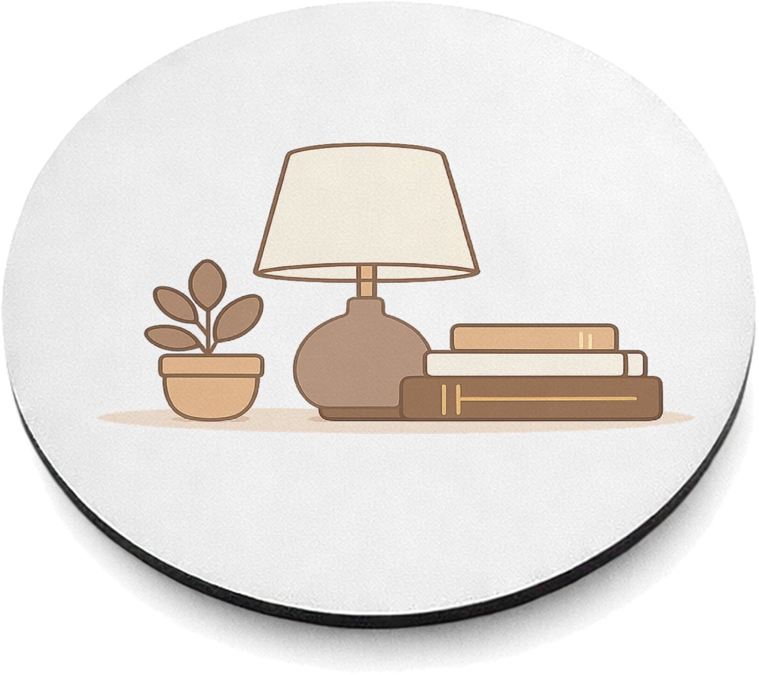 Mr Cadeautjes MDF magnetische fotolijst rond Ø 9,5 - design Een zachte woonquote op een minimalistisch woonaccessoire me | cadeau Wit