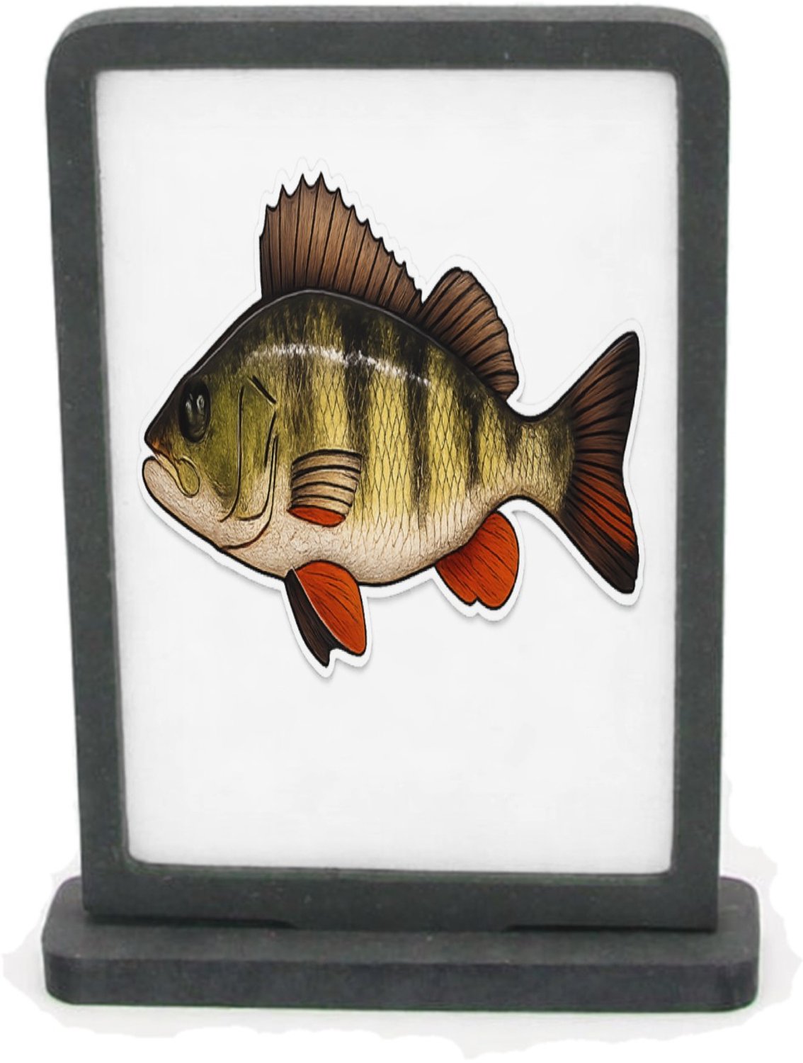 Mr Cadeautjes Houten fotolijst rechthoek met MDF inleg - design Grafische salamander op rotsrand | cadeau Wit