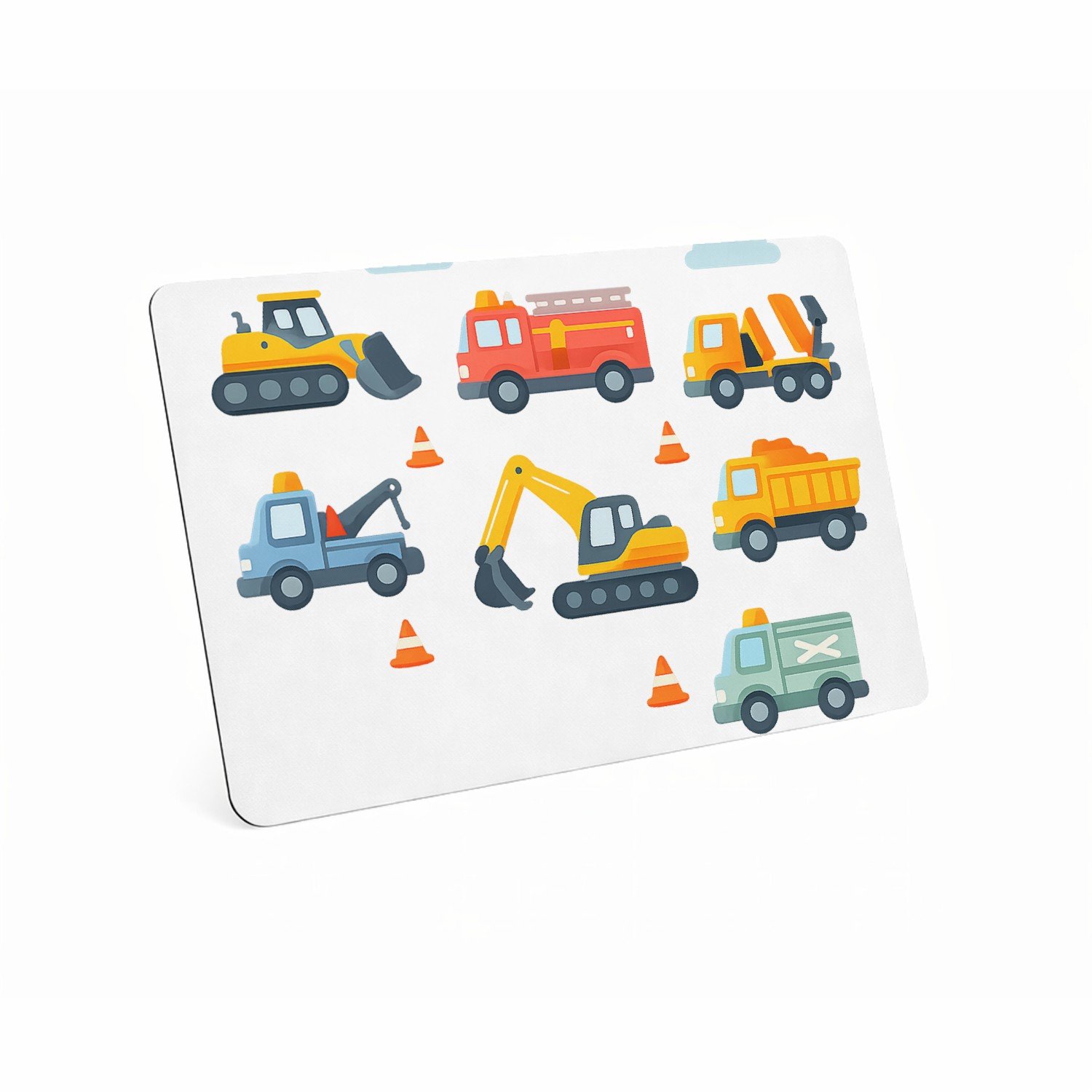 Mr Cadeautjes MDF magnetische fotolijst 28 x 19 - design Safari-voertuigen in een rustige patroonopzet | cadeau Wit