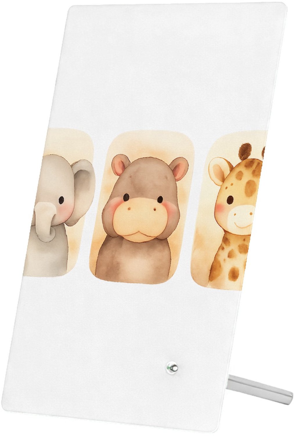 Mr Cadeautjes Glasframe 11 x 16 - design Safari duo in afgeronde panelen | cadeau Wit