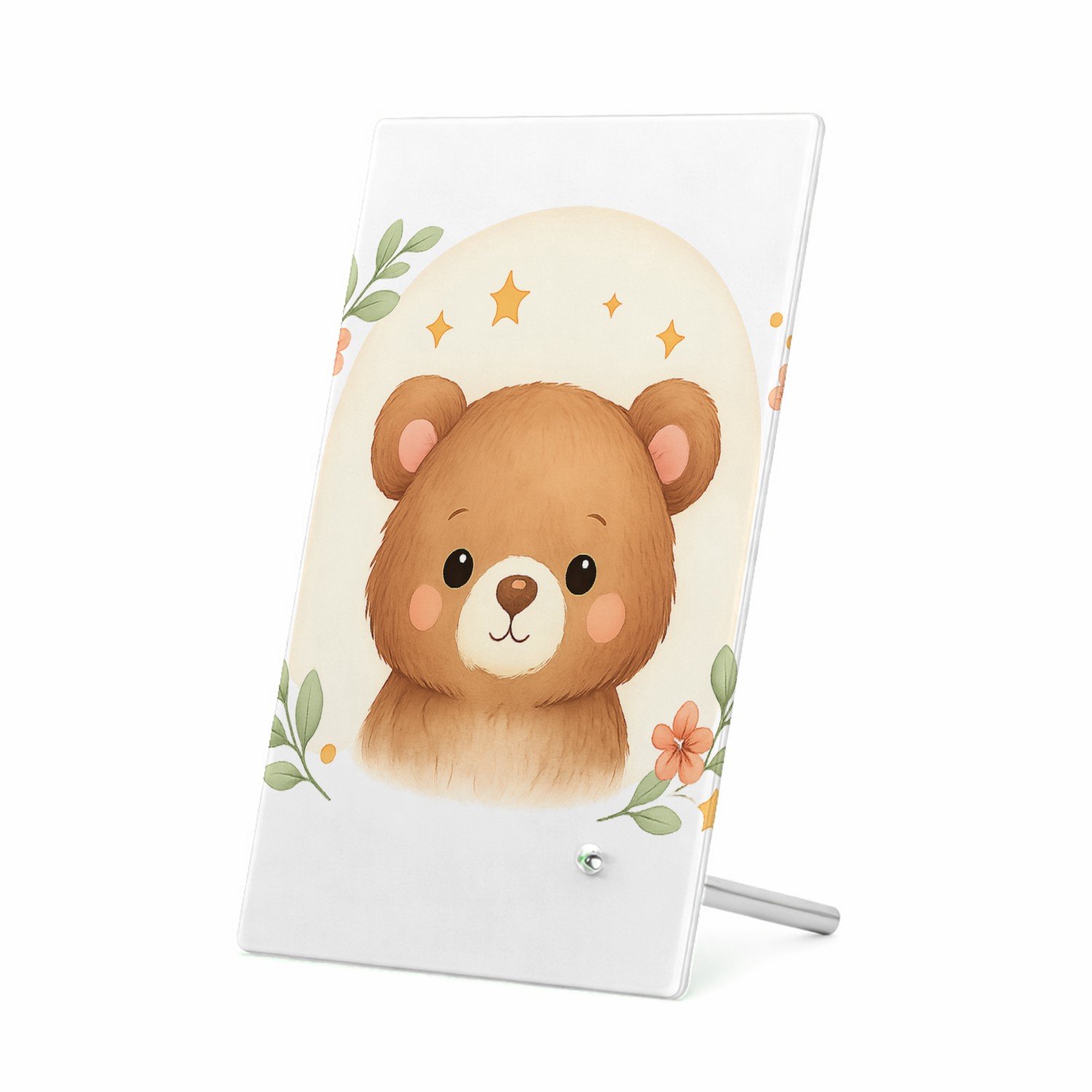 Mr Cadeautjes Glasframe 11 x 16 - design Rustige bosvrienden in zachte boogvormen | cadeau Wit