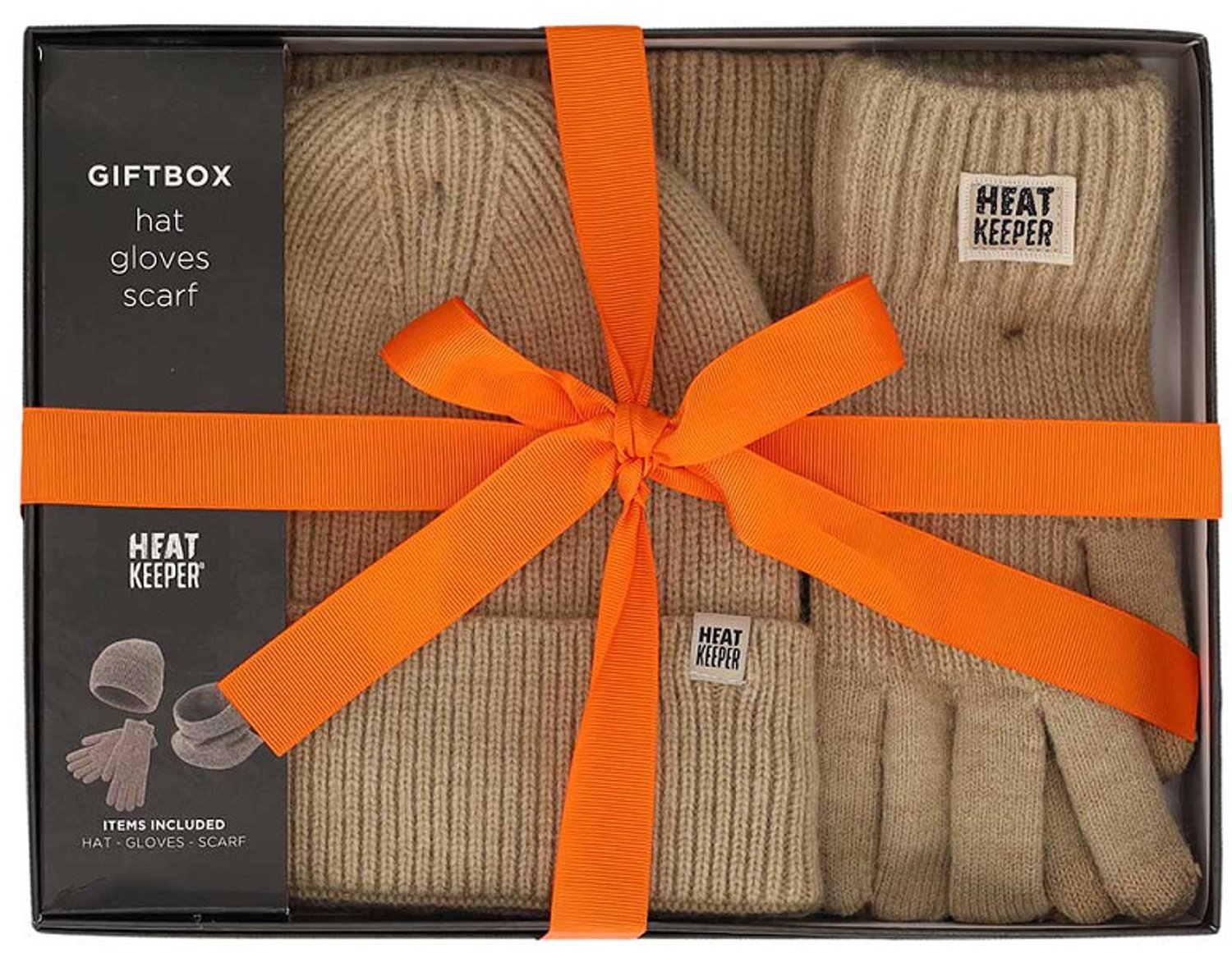 Thermo giftset heren Muts/Sjaal/Handschoenen One Beige