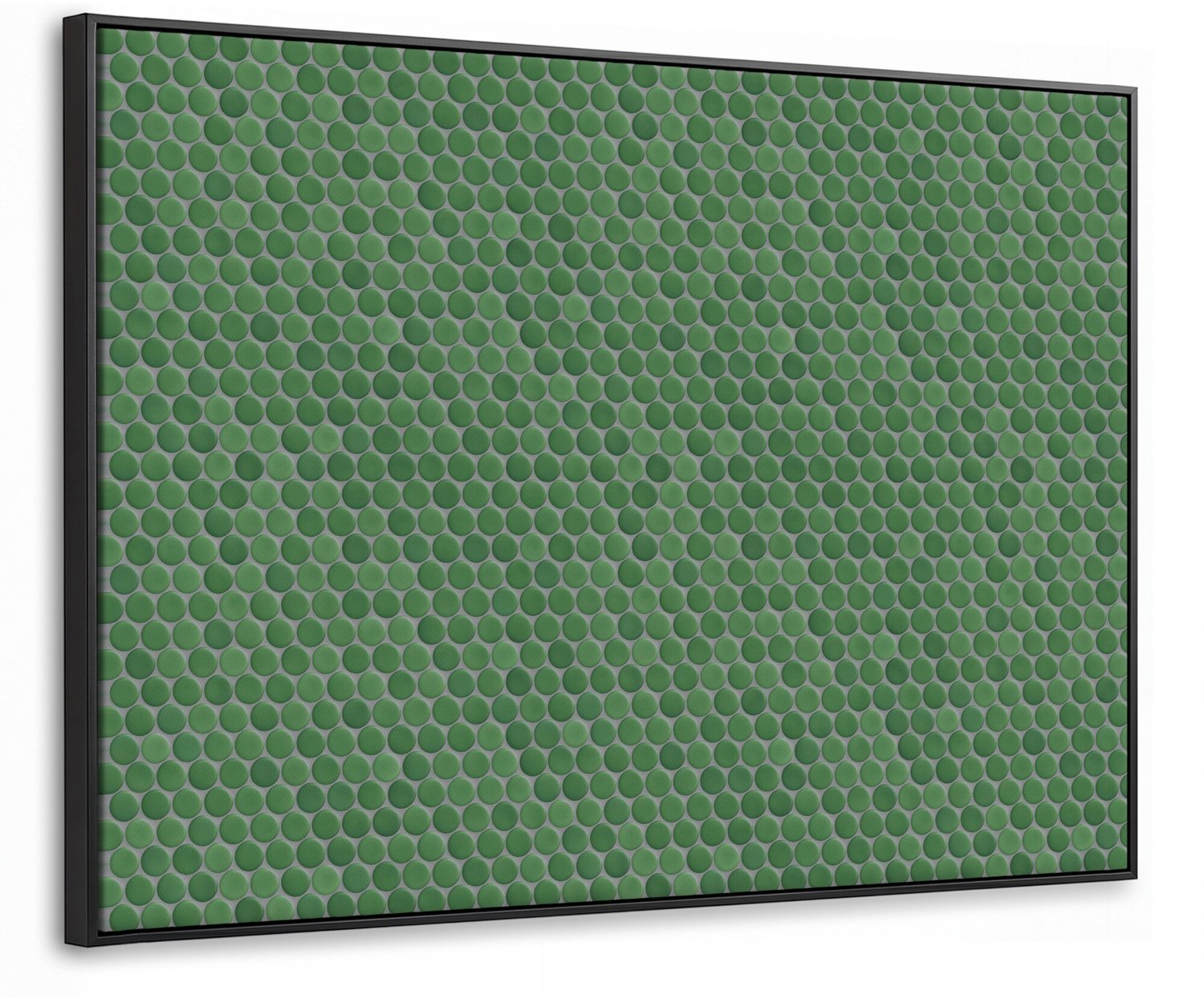 Canvas Schilderij met Baklijst 100x70cm - Penny - Mozaïek - Bosgroen - Green - Muurdecoratie woonkamer - Slaapkamer decoratie - Kamer accessoires - Schilderijen op canvas met lijst