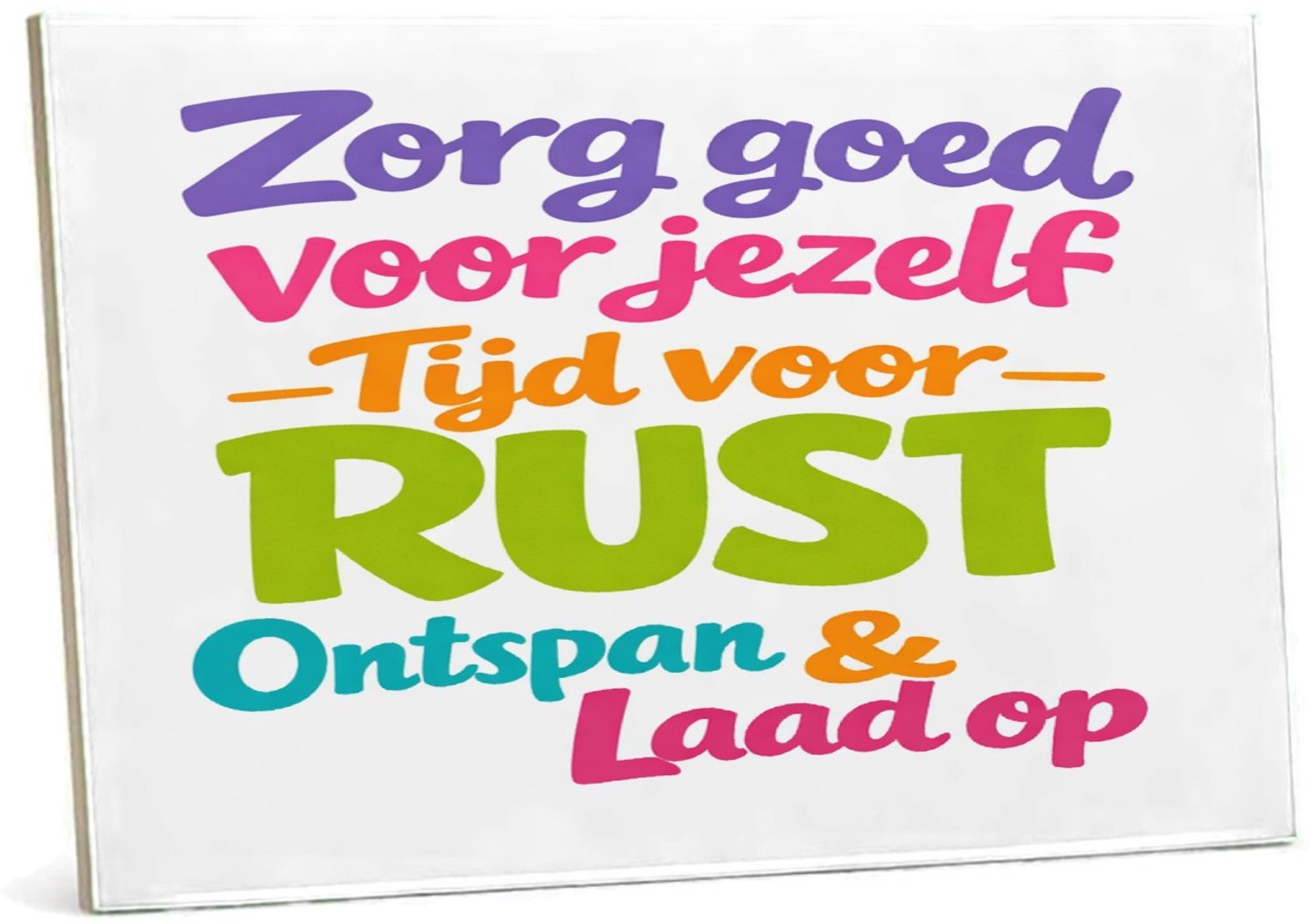 Mr Cadeautjes Tegel 15 x 20 cm - design Een opbeurende typografische compositie voor een dagelijkse | cadeau Wit