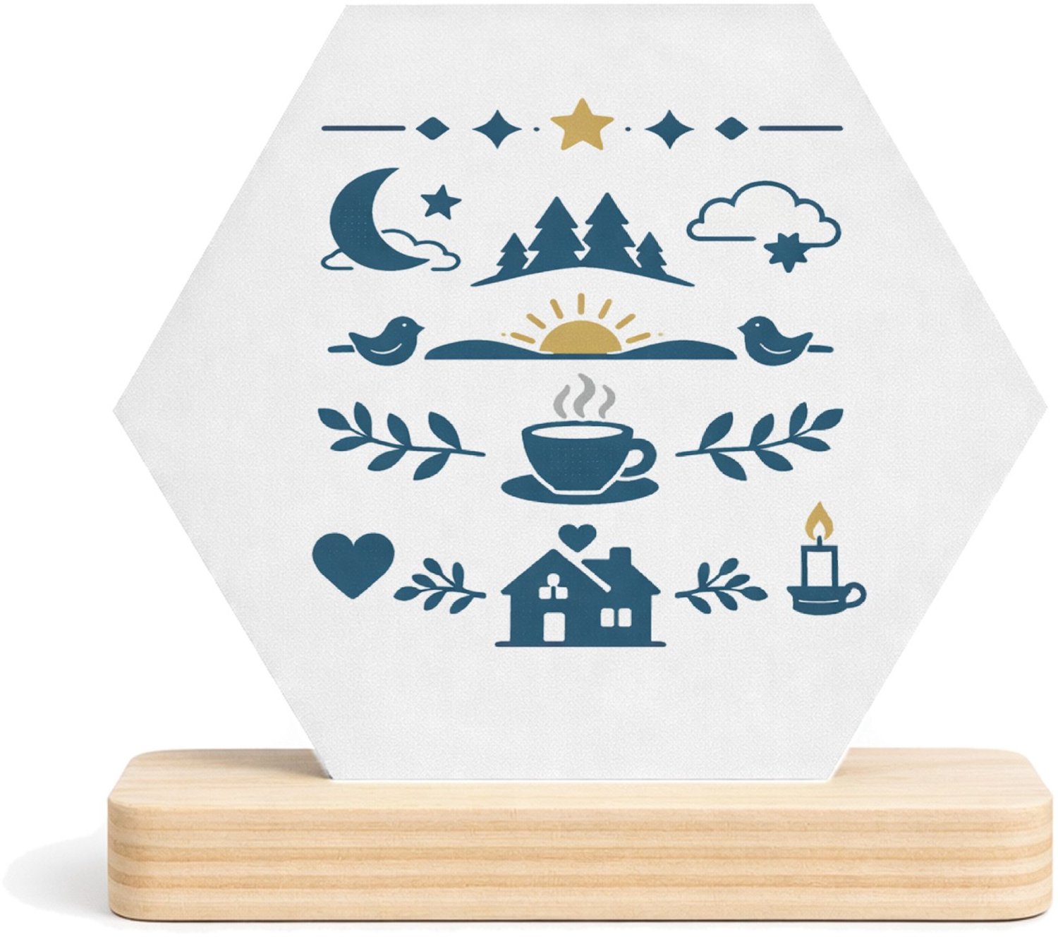 Mr Cadeautjes MDF fotolijst/inleg hexagon 14 x 13 - design Een onderscheidende waarderingsprint voor een ouderfiguur me | cadeau Wit