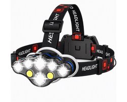 Travelhawk Hoofdlamp - Hoofdlamp LED oplaadbaar - Hoofdlampen - Hoofdlamp Oplaadbaar - 8 LED-koplampen - 18000 lumen - 500 meter bereik - Verstelbaar - Incl Draagtas