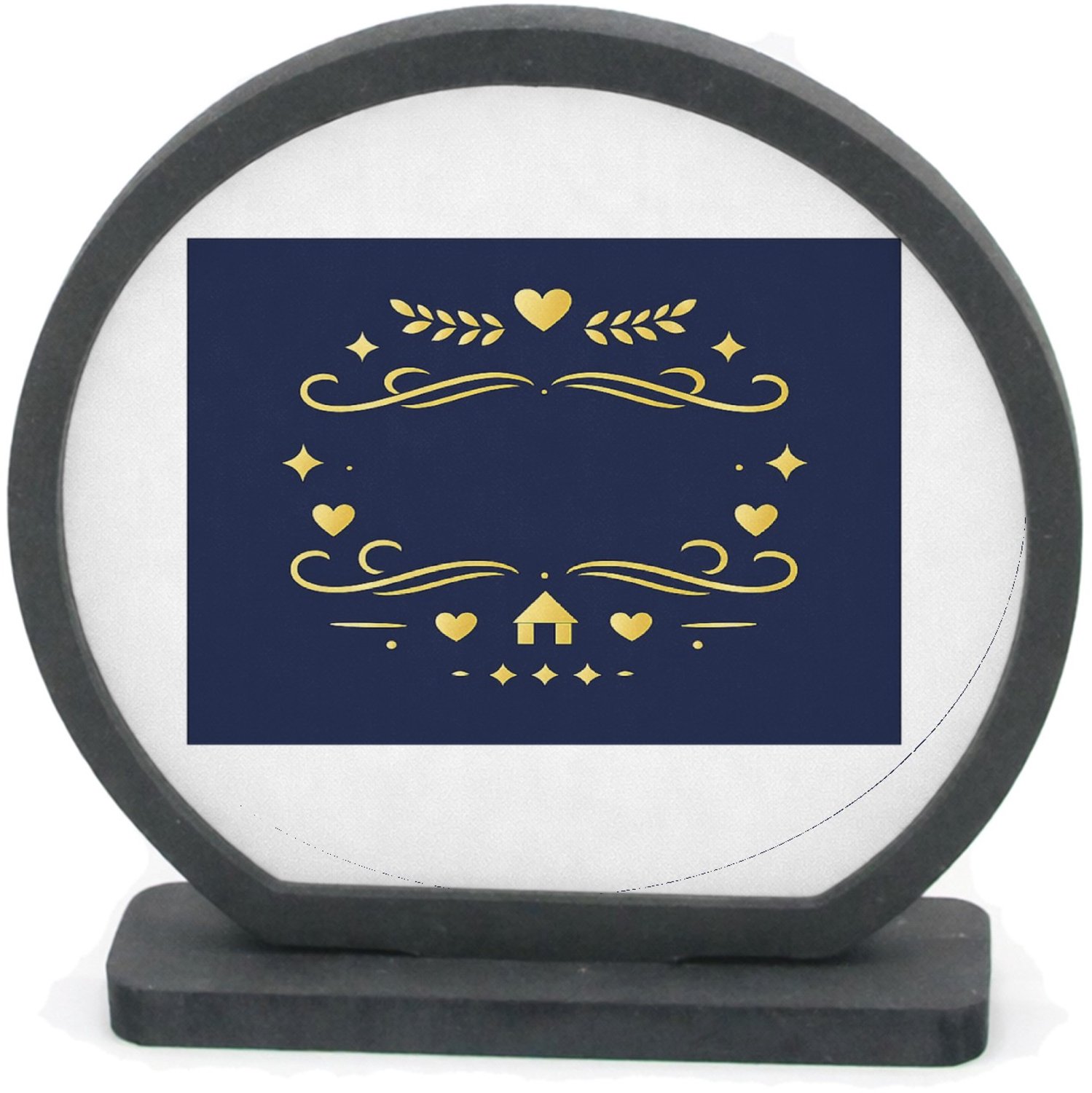 Mr Cadeautjes Houten fotolijst rond met MDF inleg - design Een elegant cadeau-ontwerp met een warme familieboodschap en | cadeau Wit
