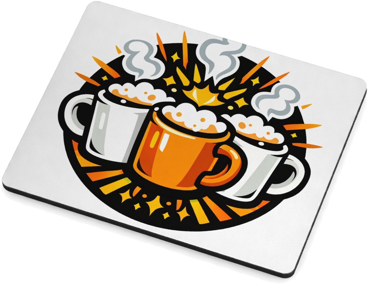 Mr Cadeautjes MDF magnetische fotolijst 9 x 7 - design Een humoristische vriendenprint met twee of drie koffiemokke | cadeau Wit