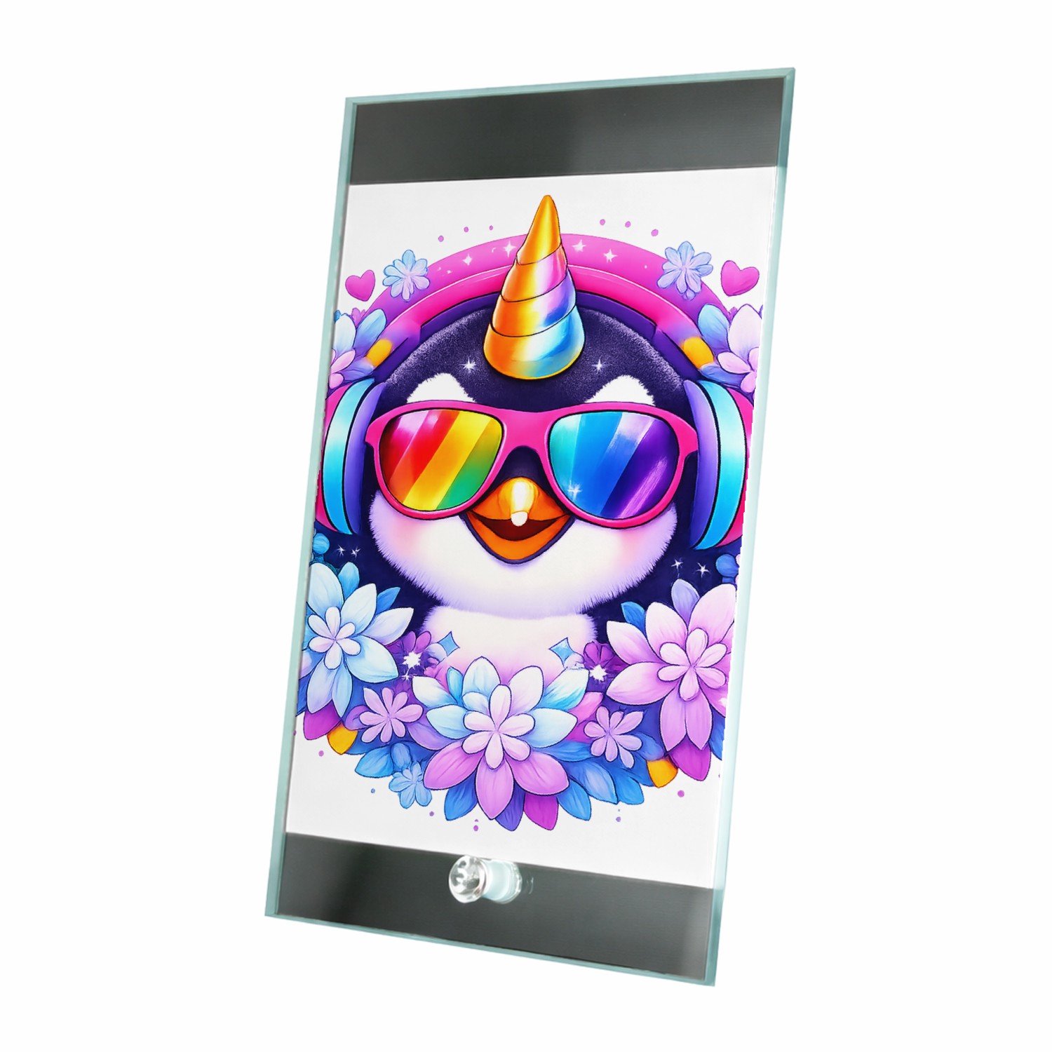 Mr Cadeautjes Glasframe 15 x 23 - design Een speels karakterportret dat een alledaags dier opwaardeer | cadeau Wit