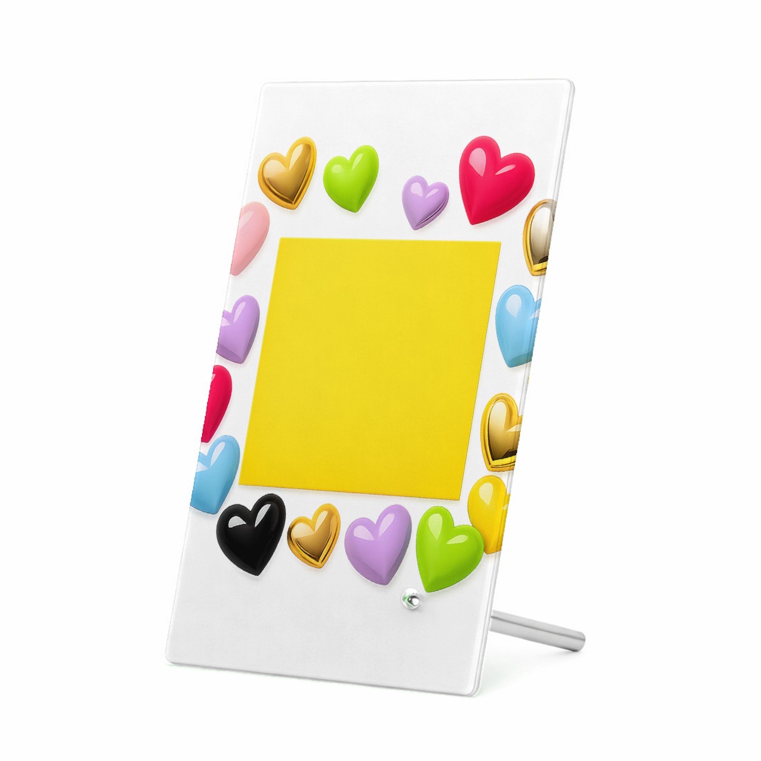 Mr Cadeautjes Glasframe 11 x 16 - design Een speelse centrale kleurkaart met rondom vrolijke glanzend | cadeau Wit