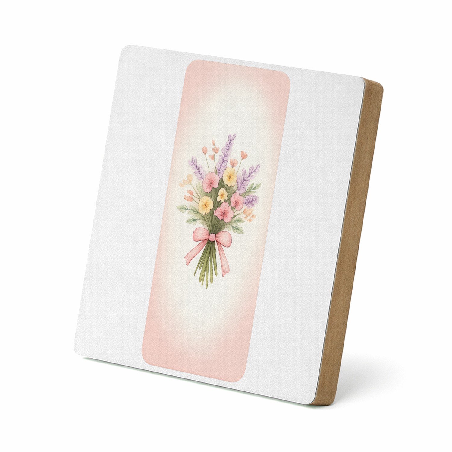Mr Cadeautjes MDF staande fotolijst 15,2 x 15,2 - design Een serie elegante natuurboeketten in zachte cadeaustijl, ma | cadeau Wit