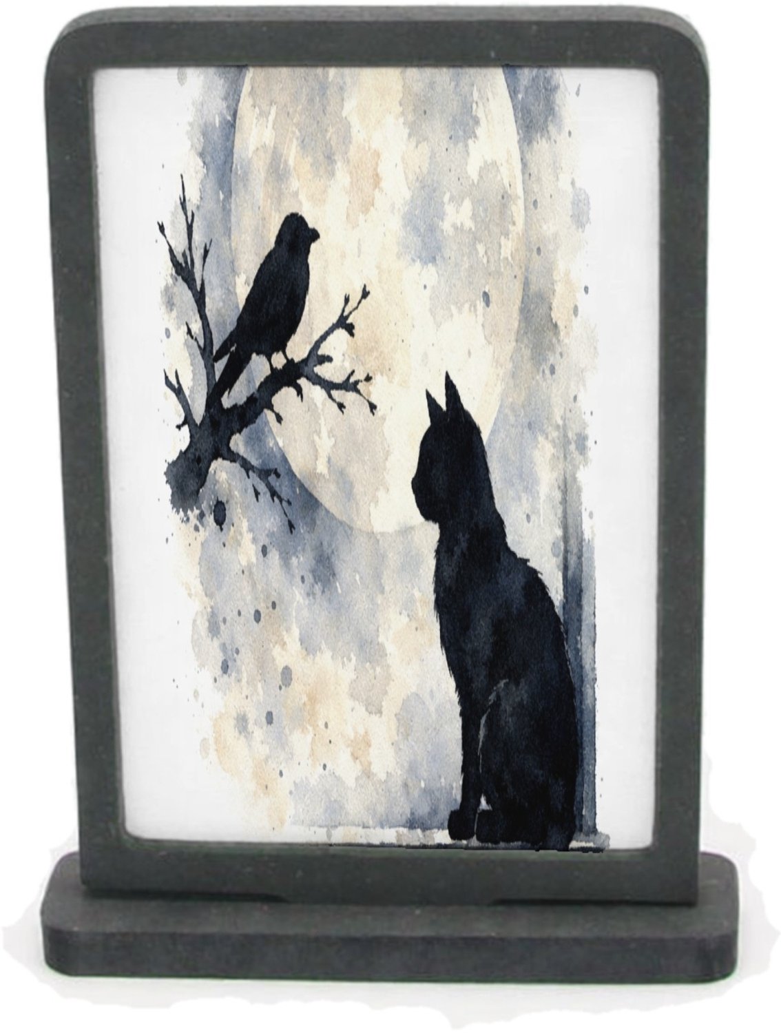 Mr Cadeautjes Houten fotolijst rechthoek met MDF inleg - design Een donker, elegant natuurbeeld met een andere hoofdvorm en | cadeau Wit