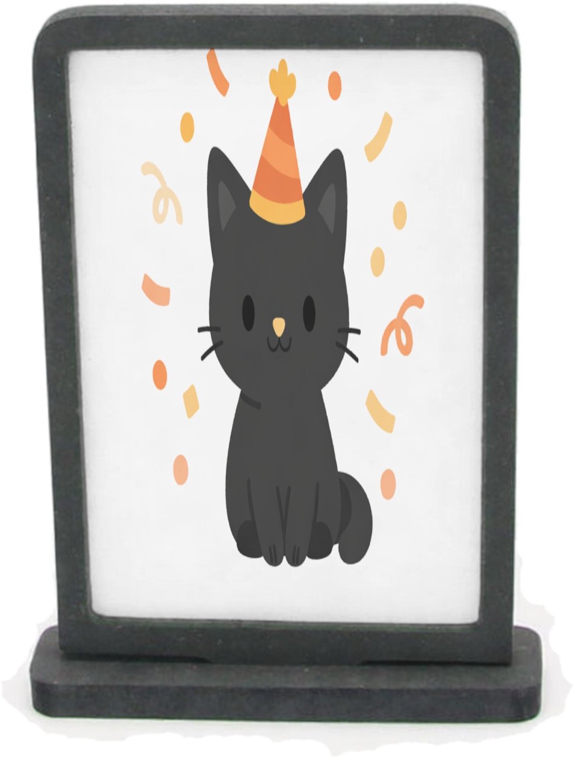 Mr Cadeautjes Houten fotolijst rechthoek met MDF inleg - design Een rustige felicitatiekaart met een konijn op een zachte ac | cadeau Wit