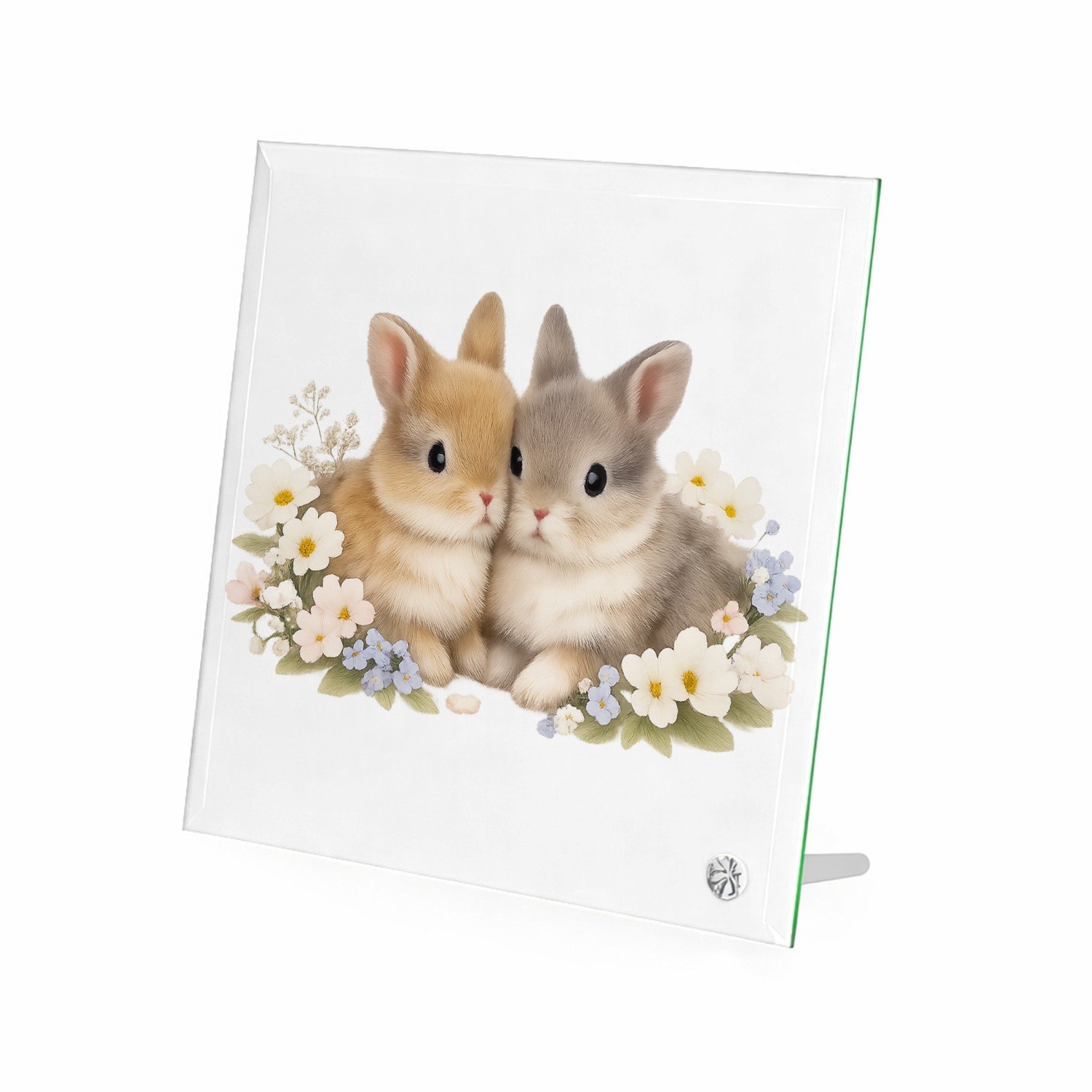 Mr Cadeautjes Glasframe 20 x 20 - design Een lieve, speelse productprint met een sterk centraal focus | cadeau Wit