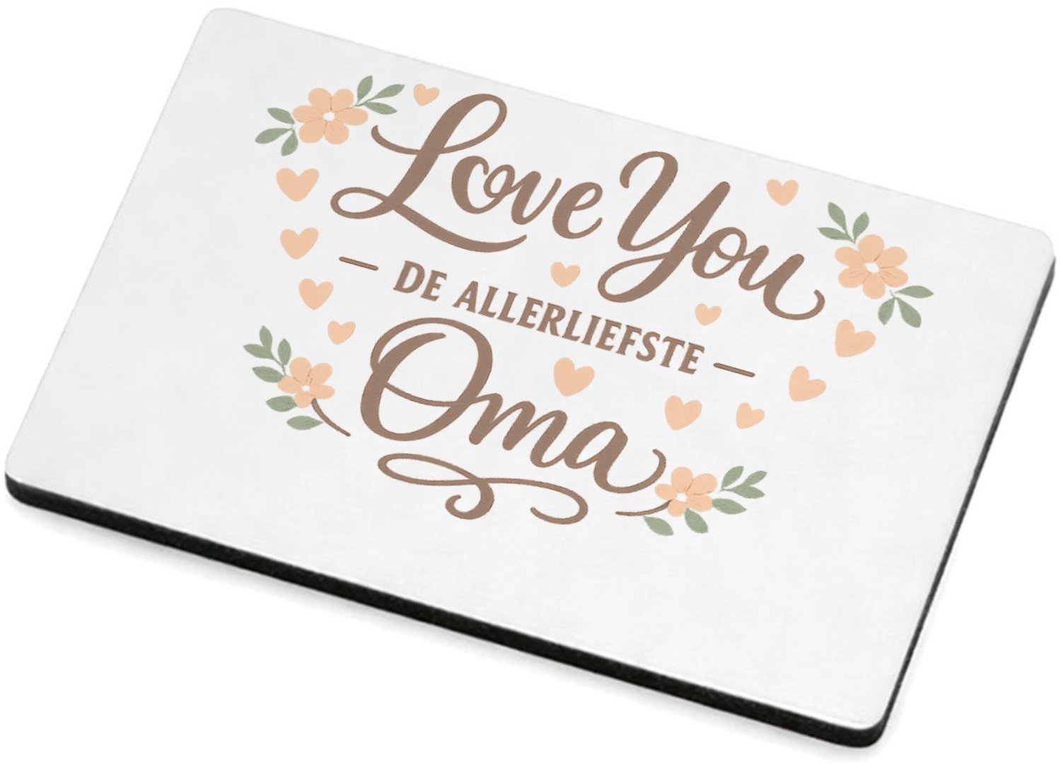 Mr Cadeautjes MDF magnetische fotolijst 7,5 x 5 - design Een liefdevolle familieboodschap met zachte bloemaccenten en | cadeau Wit