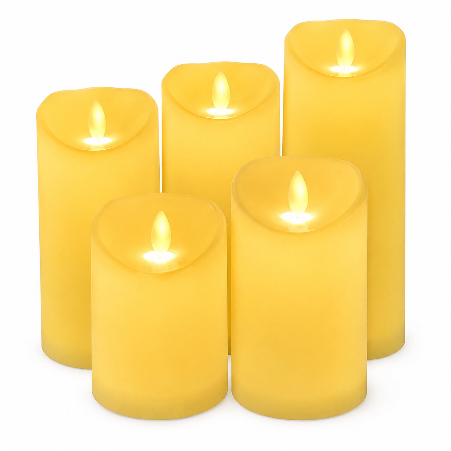 SWGOTA led kaarsen - oplaadbare decoratieve kaars van PP, 7.5 x 20 cm, warmgeel licht, niet op afstand bedienbaar, laadkabel apart verkrijgbaar Ivoorwit