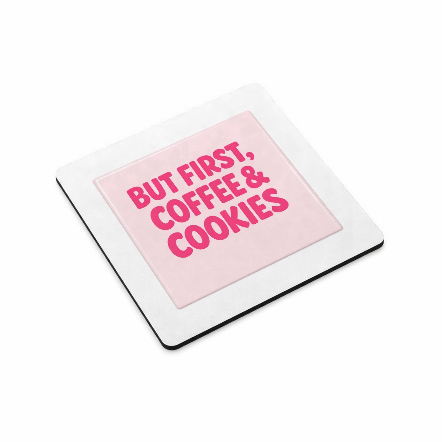 Mr Cadeautjes MDF magnetische fotolijst vierkant 9,5 - design Compacte typografische print met een speels keuken- of koffi | cadeau Wit