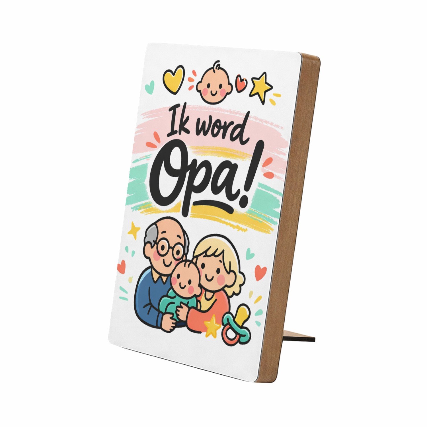 Mr Cadeautjes Glasframe/MDF 12,7 x 17,8 - design Een liefdevolle familiebekendmaking met dezelfde zachte past | cadeau Wit