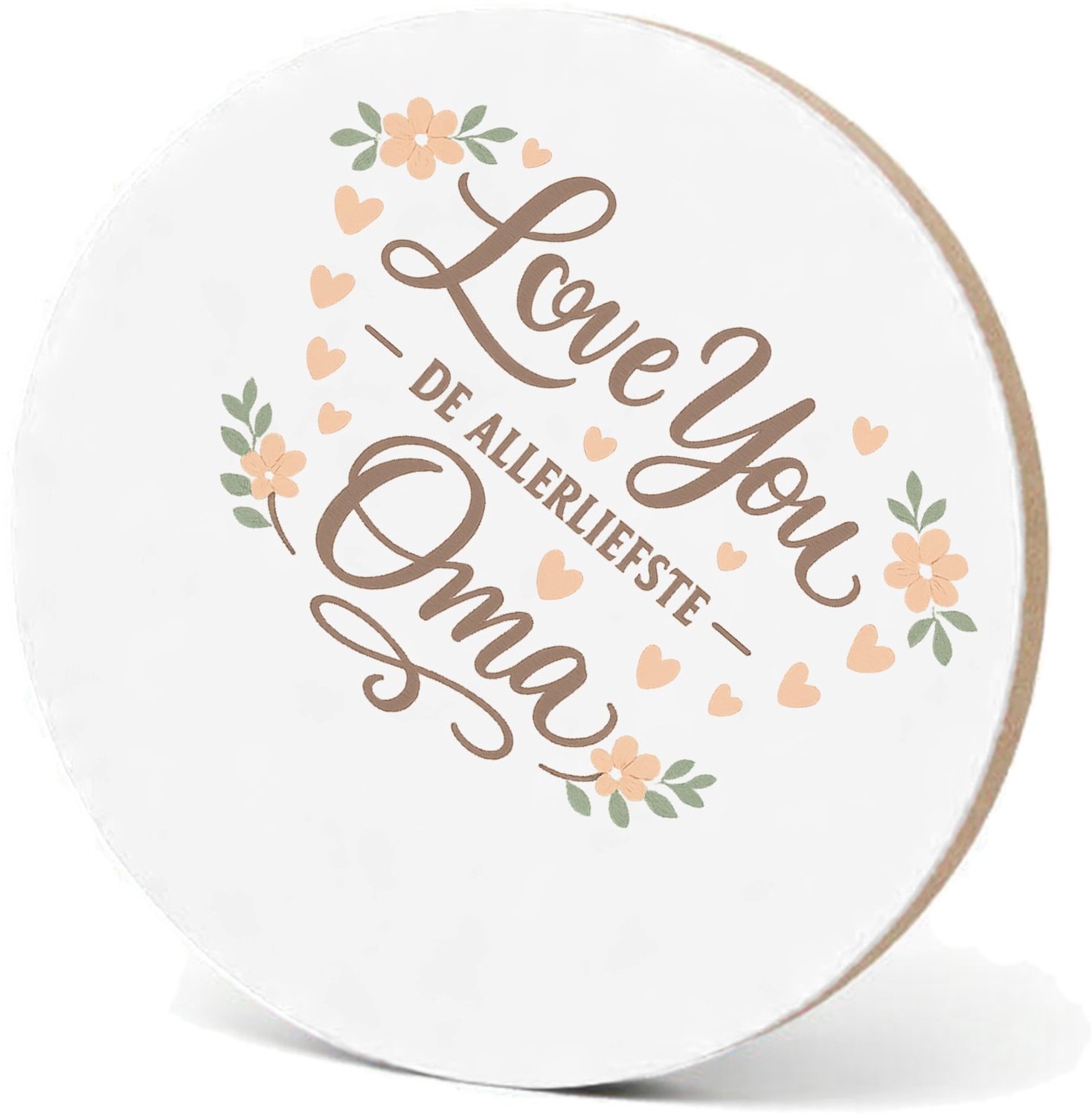 Mr Cadeautjes MDF fotolijst - design Een liefdevolle familieboodschap met zachte bloemaccenten en | cadeau Wit