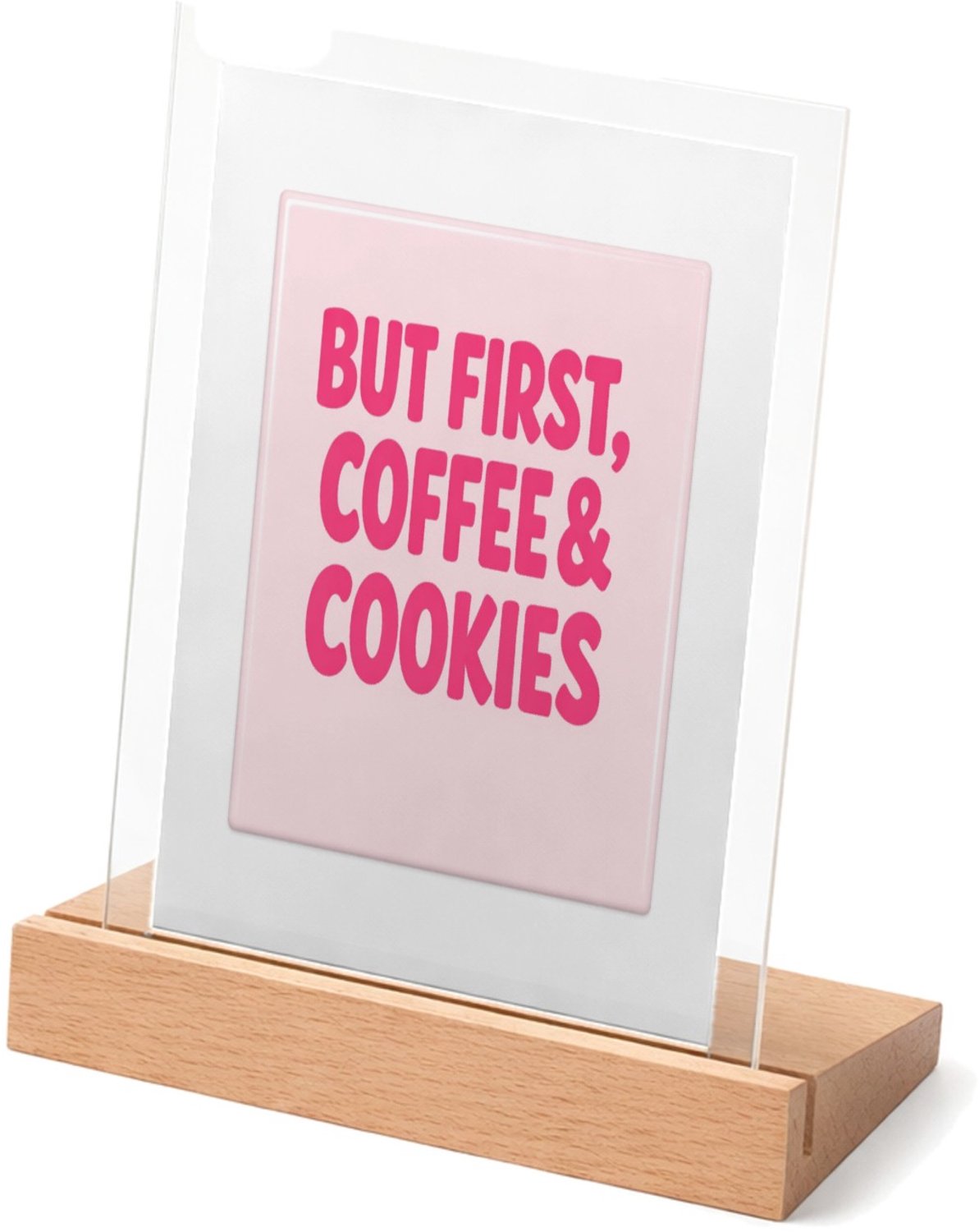 Mr Cadeautjes Glasframe met vaste tekst - design Compacte typografische print met een speels keuken- of koffi | cadeau Wit