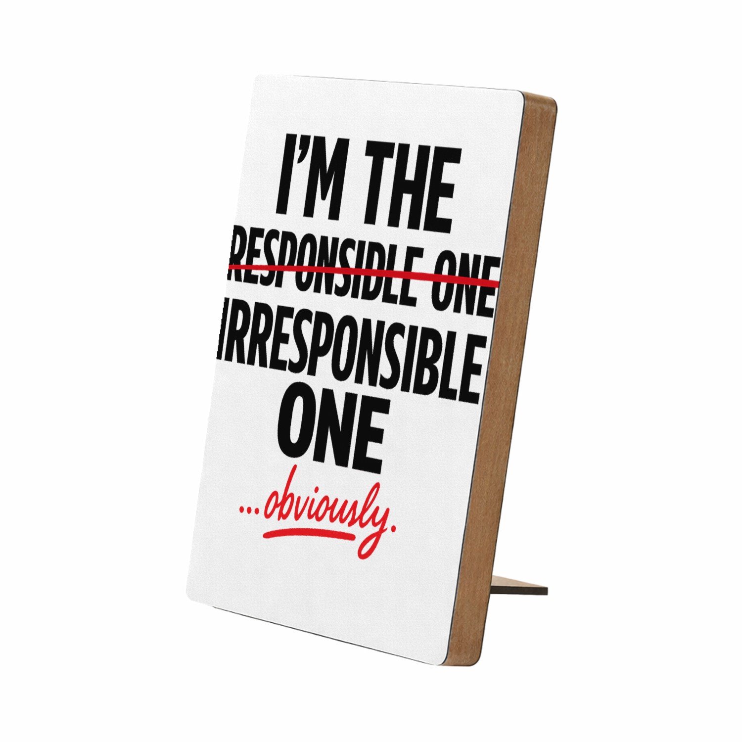 Mr Cadeautjes Glasframe/MDF 12,7 x 17,8 - design Een krachtige typografische grap met een doorgestreepte verw | cadeau Wit