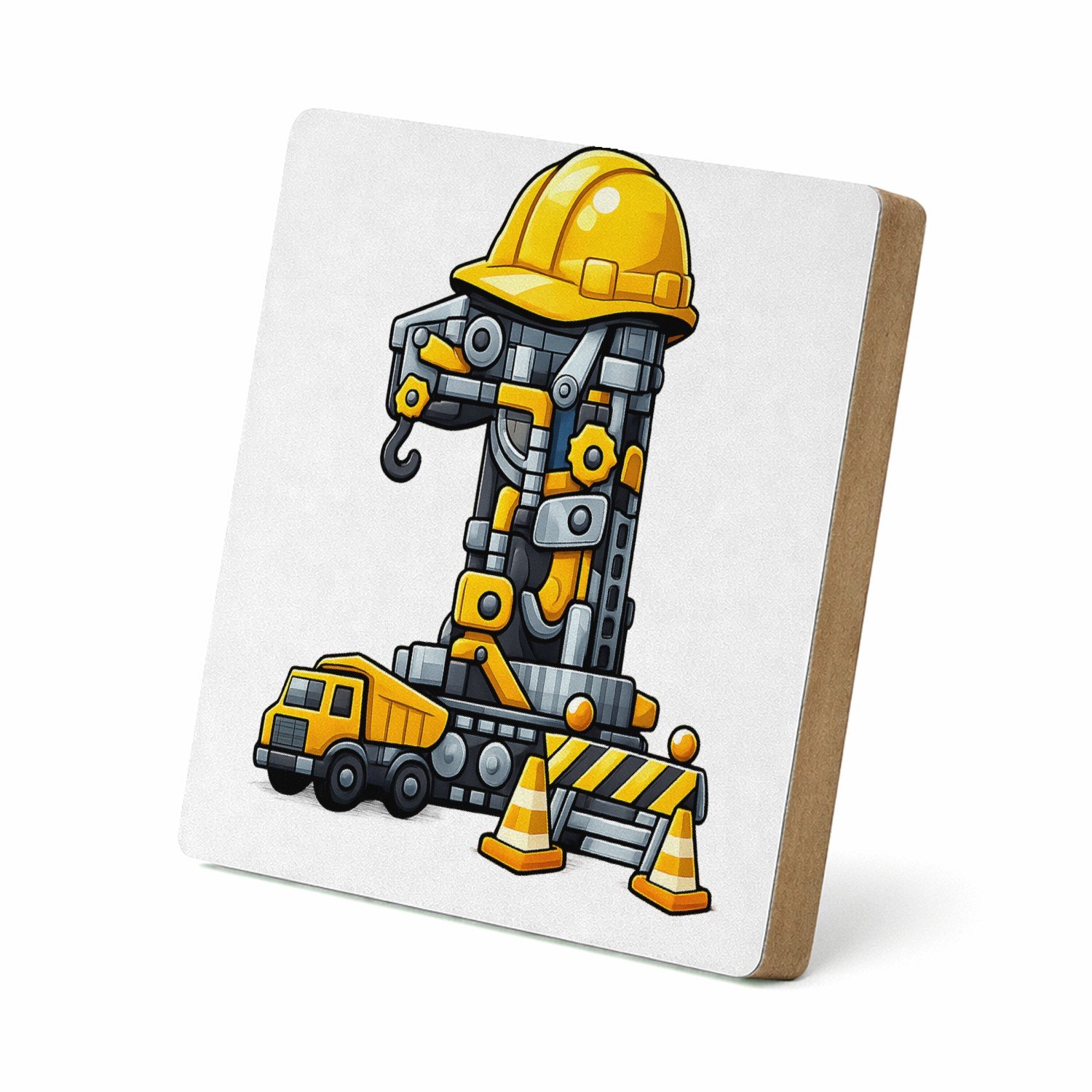 Mr Cadeautjes MDF staande fotolijst 15,2 x 15,2 - design Een grote cijfervorm opgebouwd uit tuin- en groeielementen| cadeau Wit