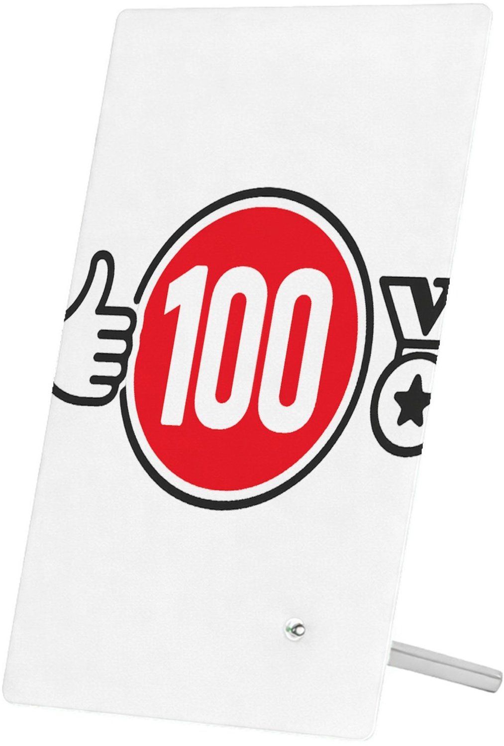 Mr Cadeautjes Glasframe 11 x 16 - design Een sportieve complimentenprint met een centraal getal of sy | cadeau Wit