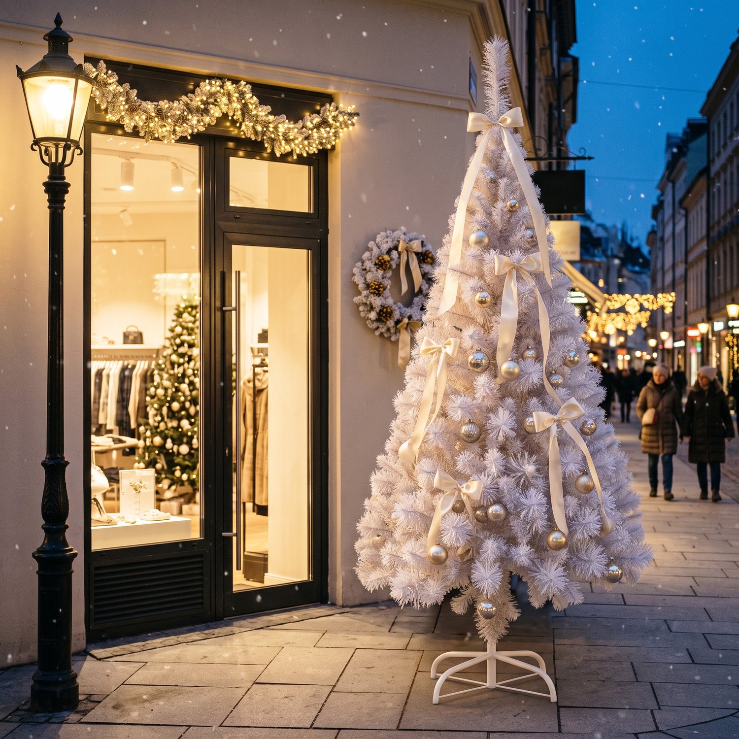 Kerstboom – 210cm Kunstkerstboom – Wit PVC – met Standaard – foto 7