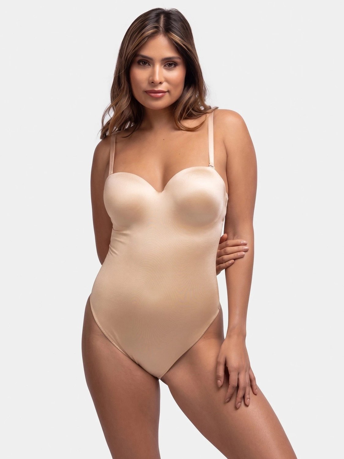Dorina Corrigerende Body - Dames body - Naadloos - Sublime Sculpt - Licht voorgevormde cups - Verstelbare bandjes - 85A - Huidkleur